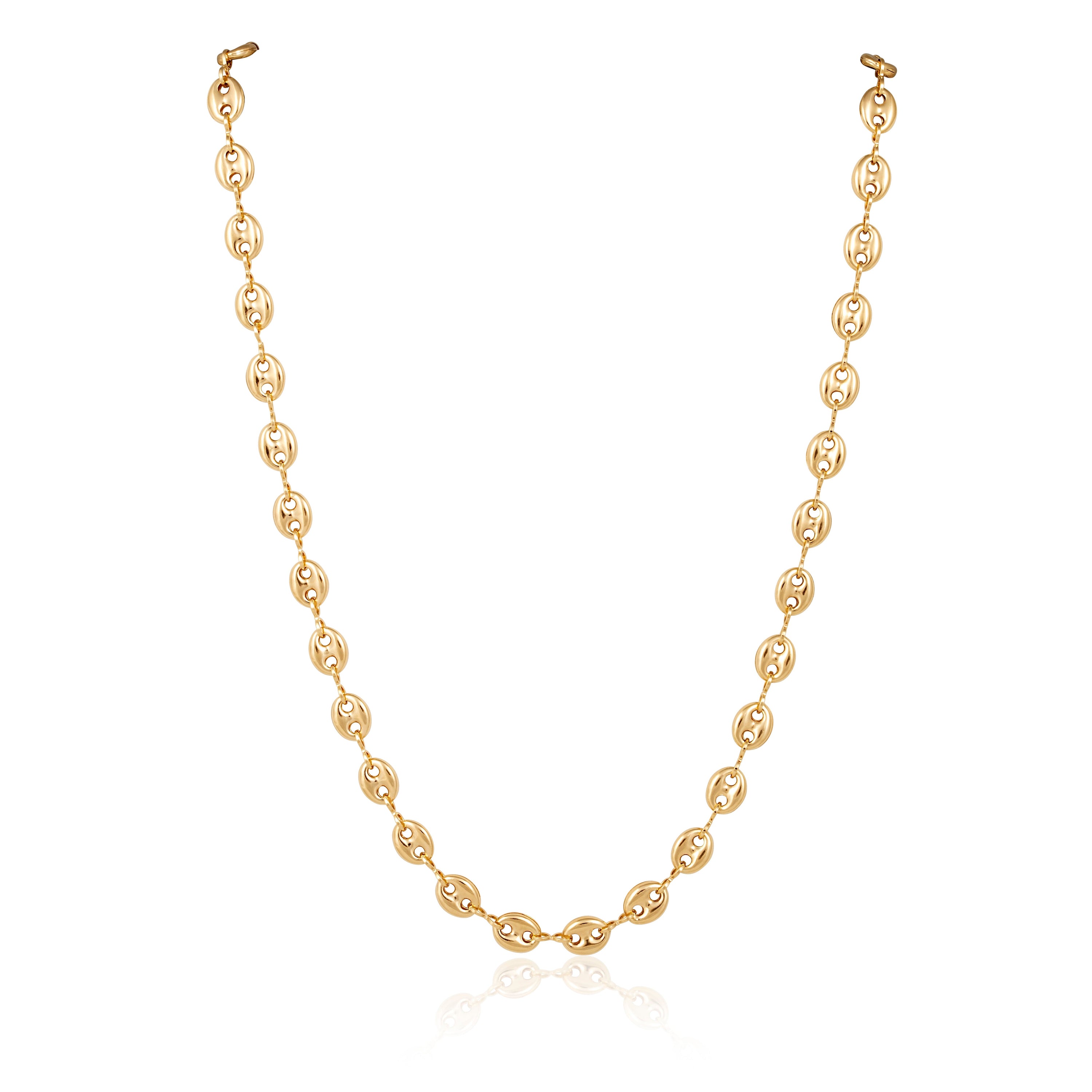 Elegant Farrah Chain Necklace made of Brazilian gold filled, showcasing its shiny and durable design.