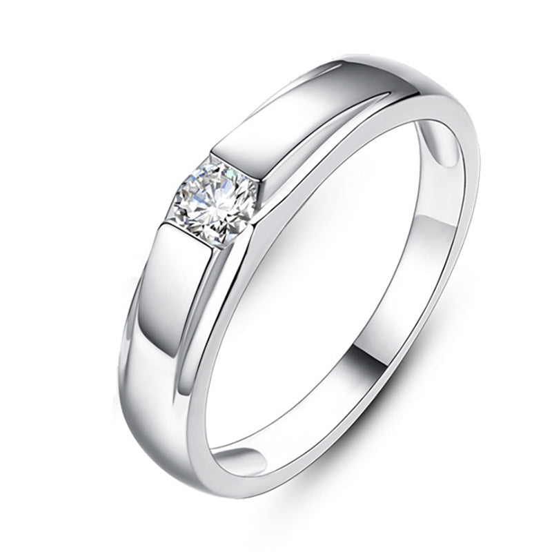 A stylish fashion 925 silver single stone ring featuring a sparkling central stone, perfect for any occasion.