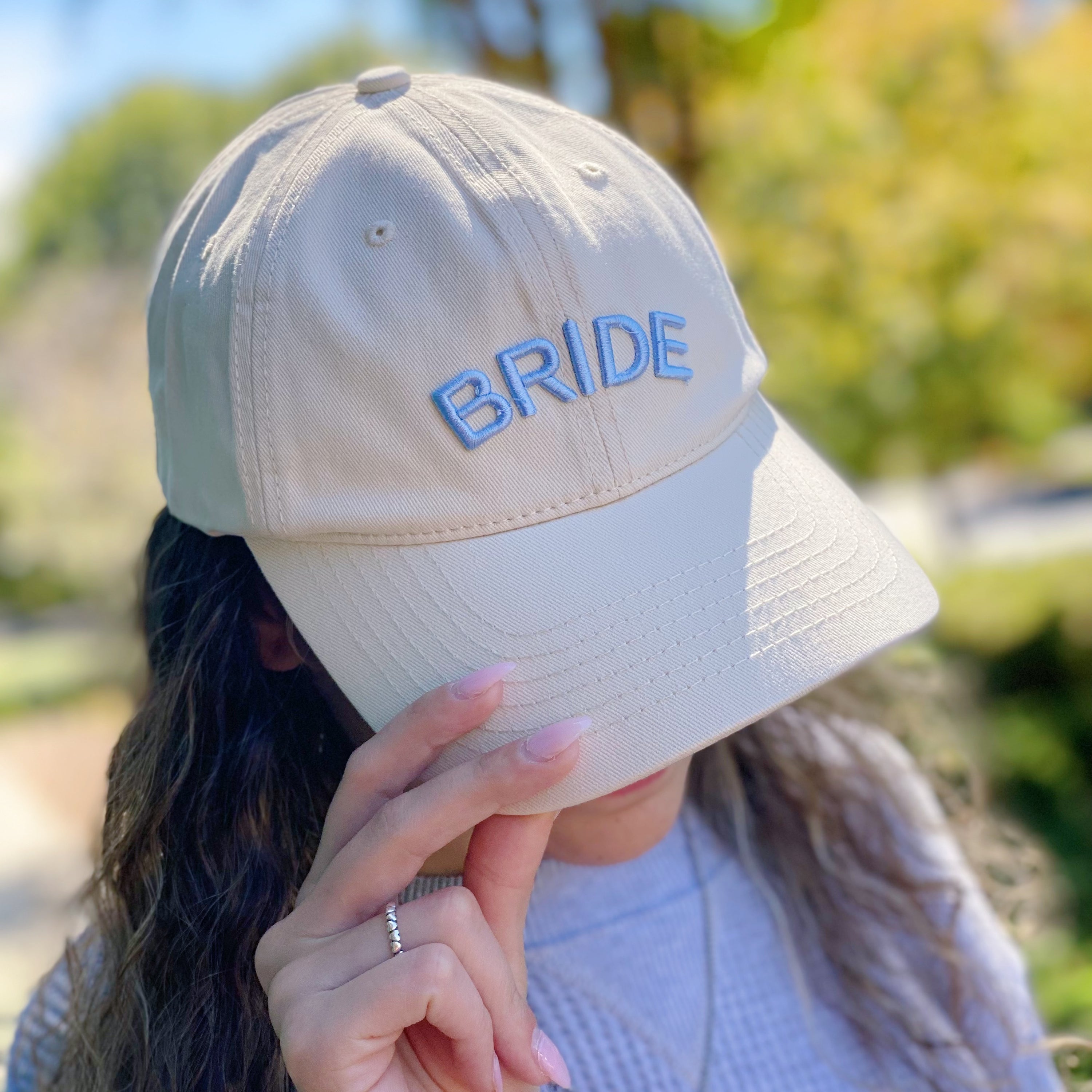 Favorite Word Cotton Ball Cap featuring 3D embroidery, adjustable strap, and curved brim, made from high-quality cotton.