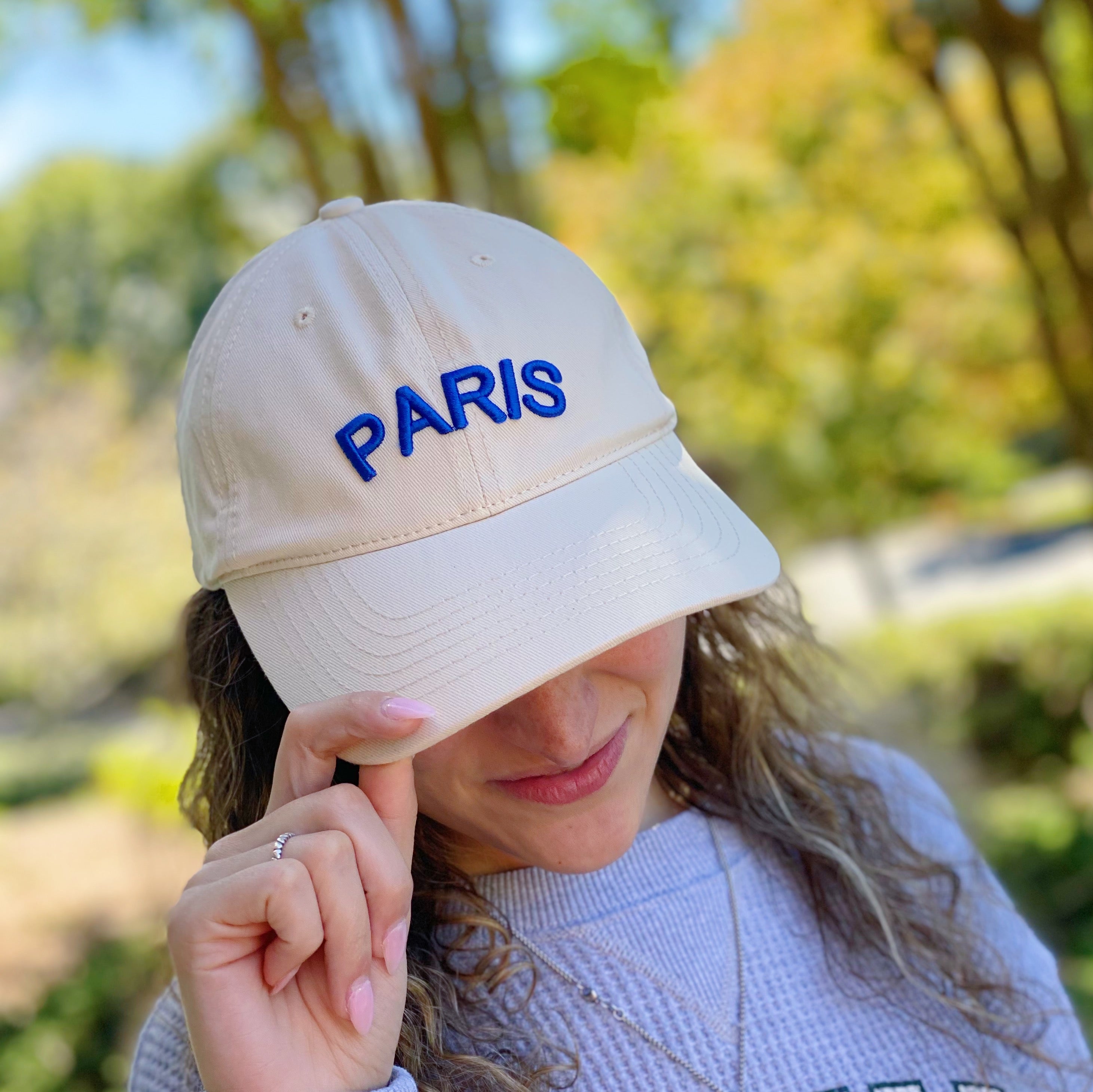 Favorite Word Cotton Ball Cap featuring 3D embroidery, adjustable strap, and curved brim, made from high-quality cotton.