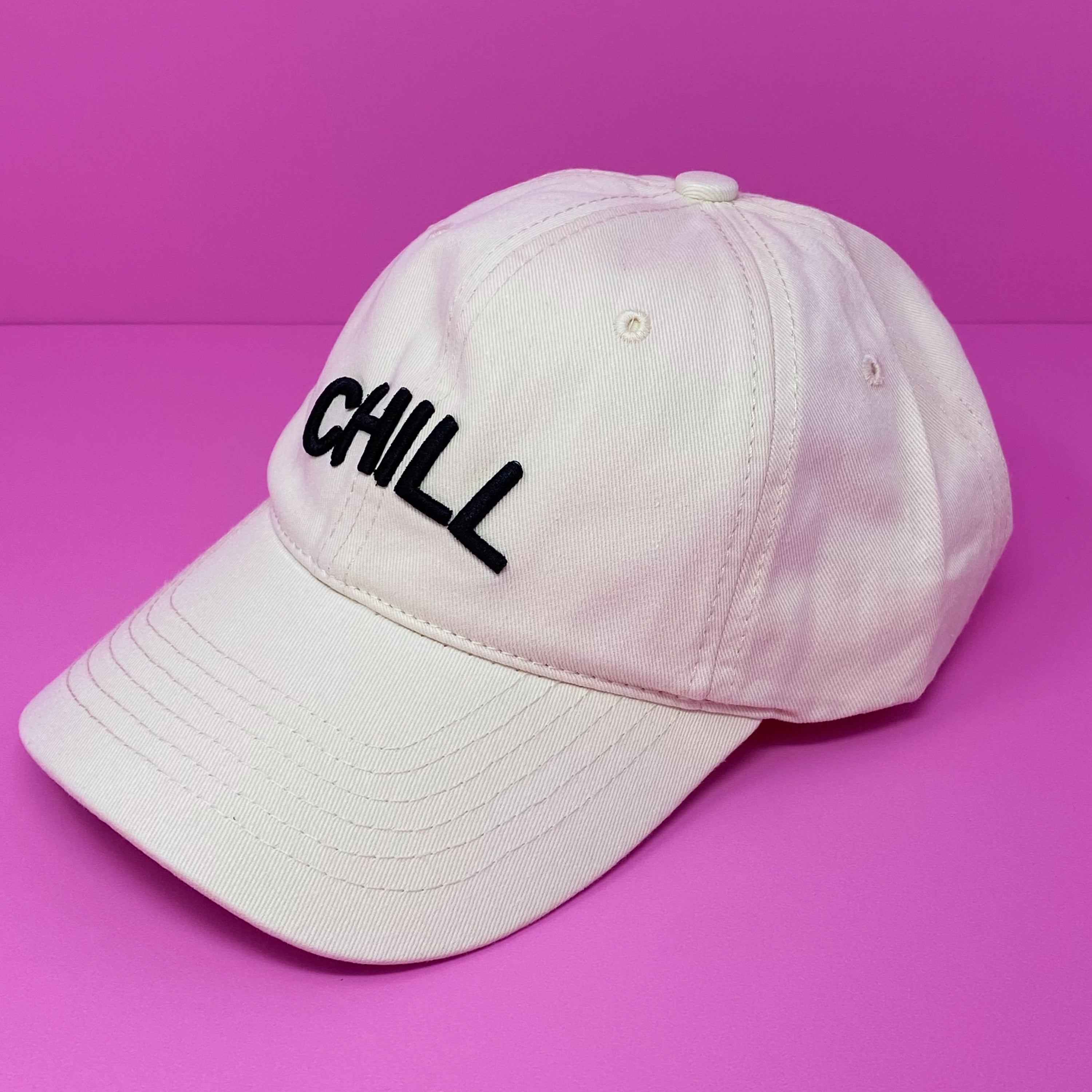 Favorite Word Cotton Ball Cap featuring 3D embroidery, adjustable strap, and curved brim, made from high-quality cotton.