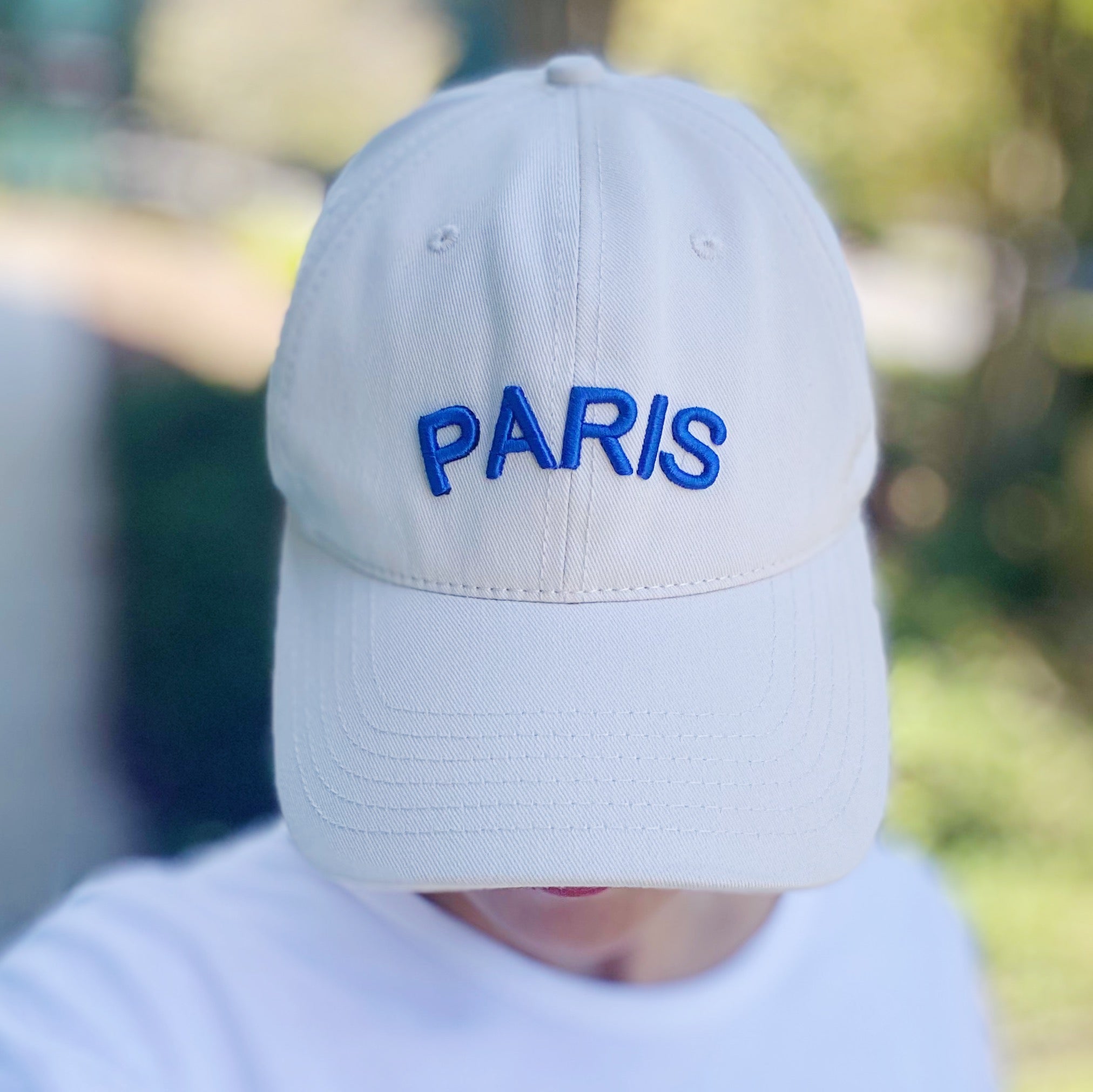 Favorite Word Cotton Ball Cap featuring 3D embroidery, adjustable strap, and curved brim, made from high-quality cotton.