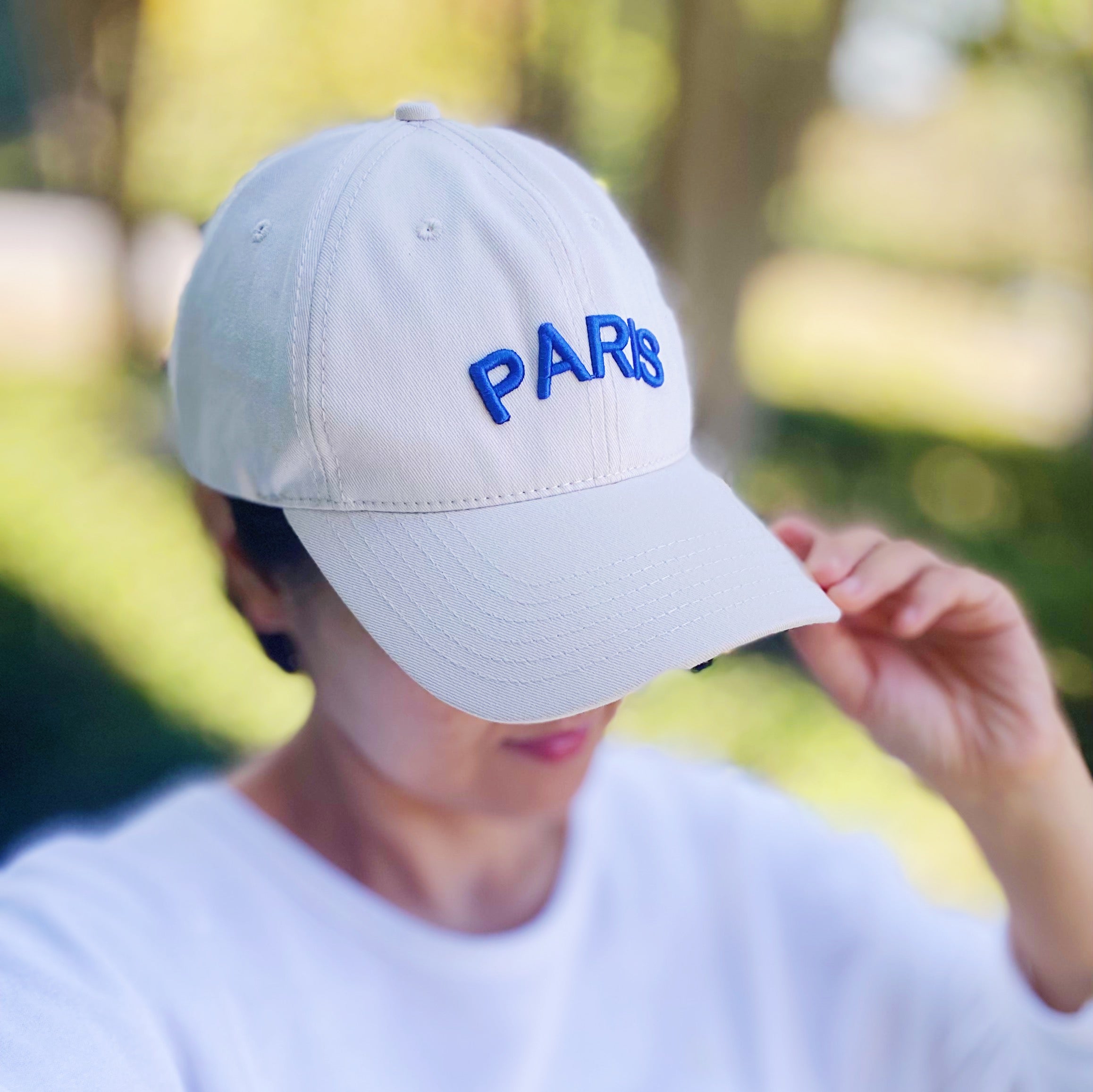 Favorite Word Cotton Ball Cap featuring 3D embroidery, adjustable strap, and curved brim, made from high-quality cotton.