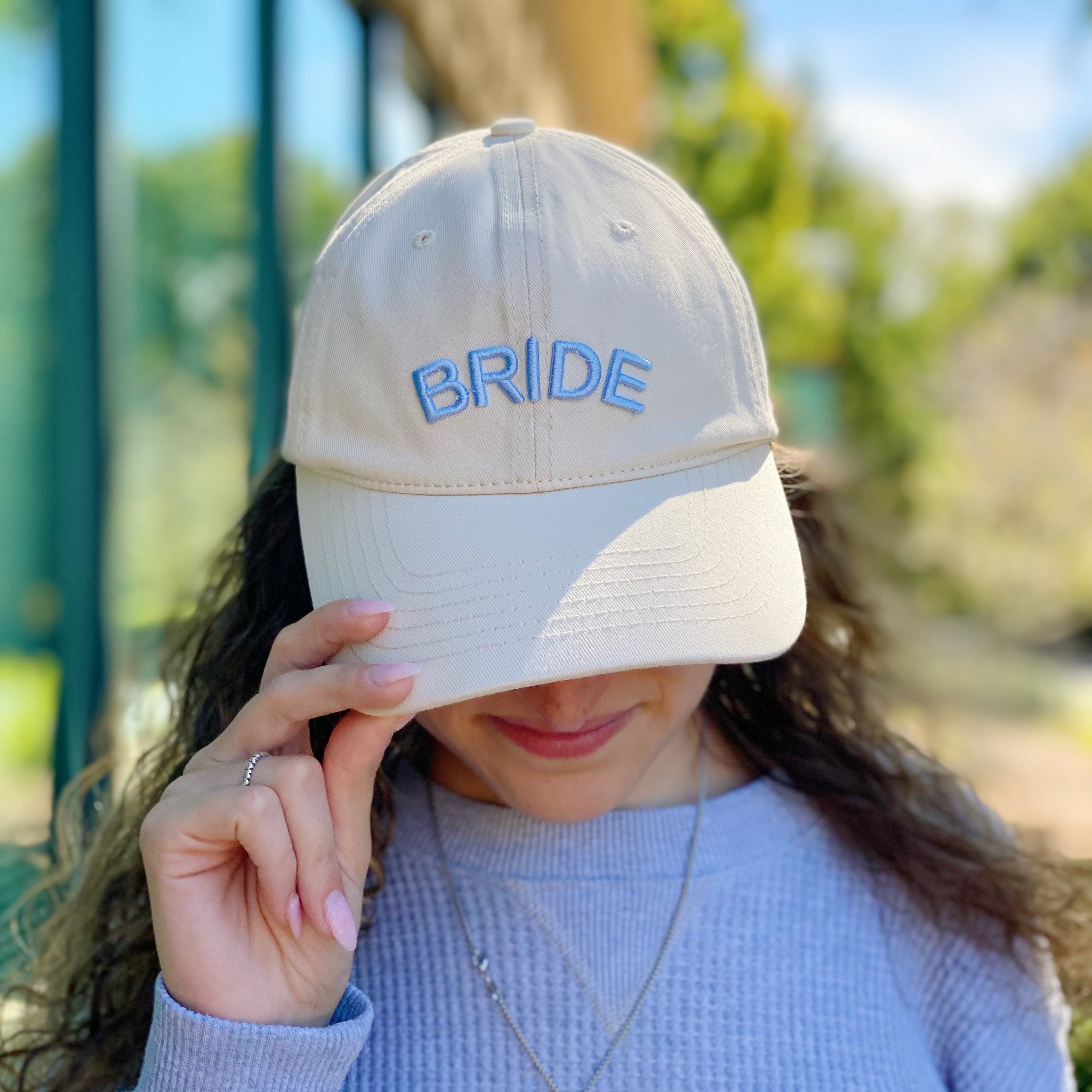 Favorite Word Cotton Ball Cap featuring 3D embroidery, adjustable strap, and curved brim, made from high-quality cotton.