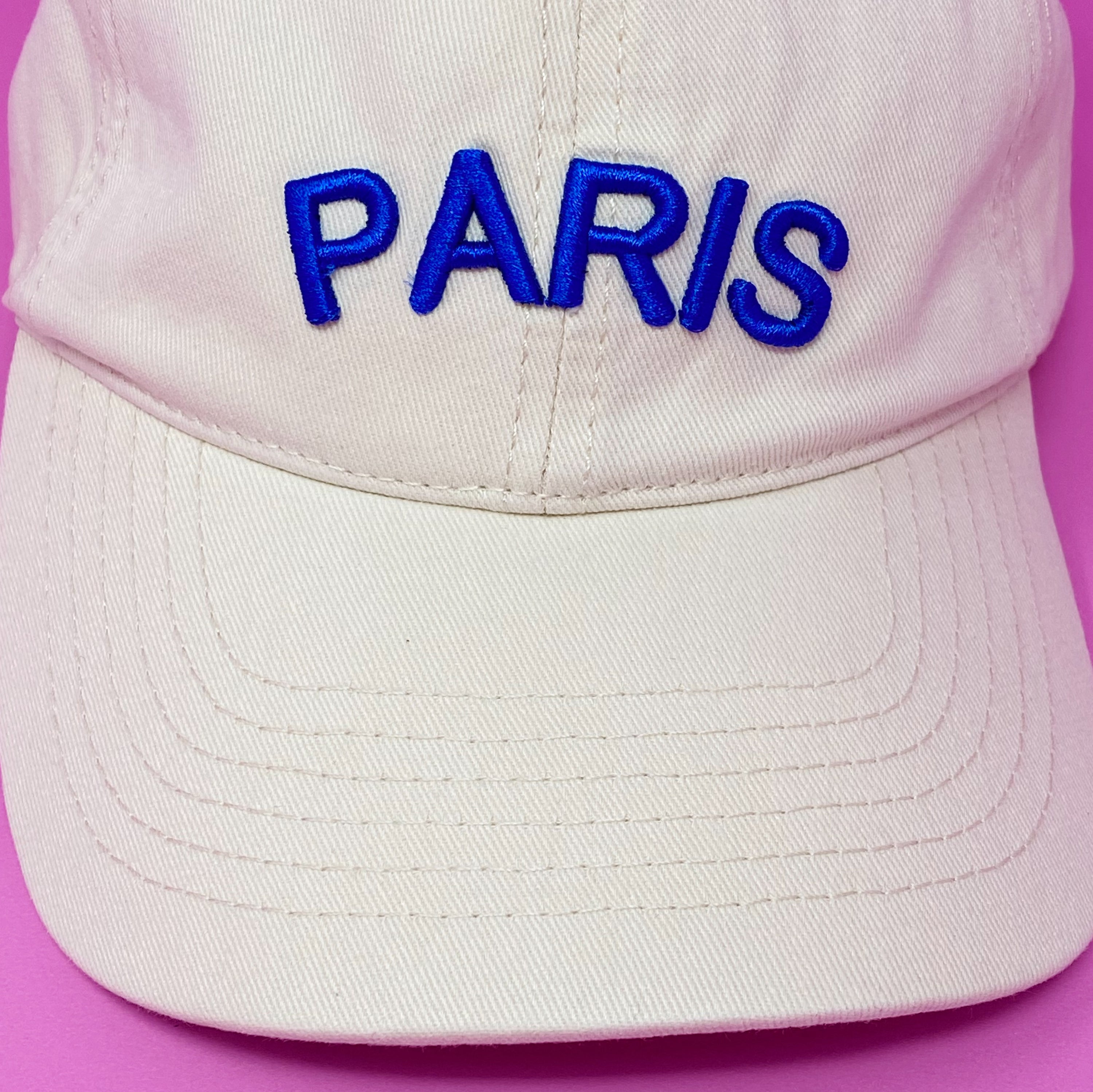 Favorite Word Cotton Ball Cap featuring 3D embroidery, adjustable strap, and curved brim, made from high-quality cotton.