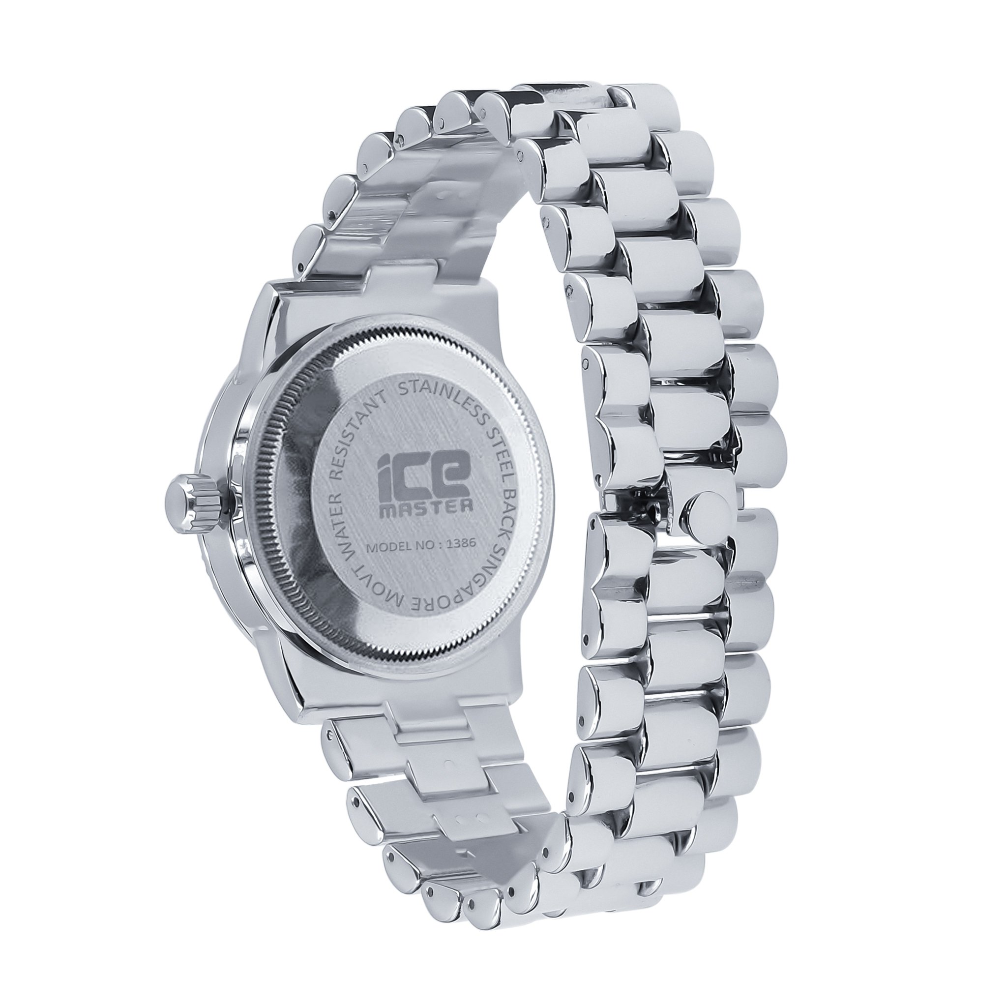 FLABBERGASTING BLING METAL WATCH showcasing its bling metal design, European crystal bezel, and adjustable links.