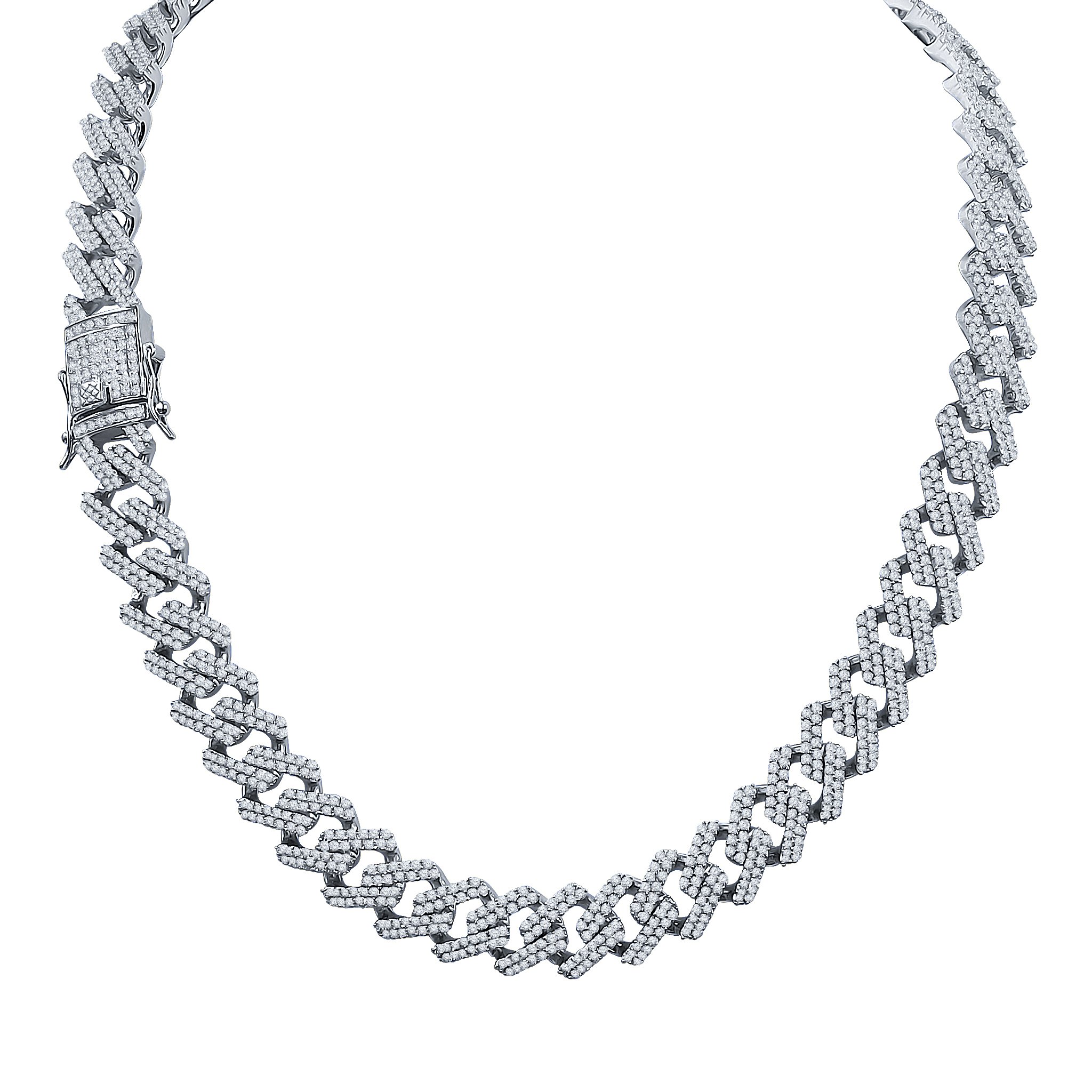 FLAGRANT 925 Silver Chain featuring a unique mosaic cut design with pearls and cubic zirconia, elegantly displayed.