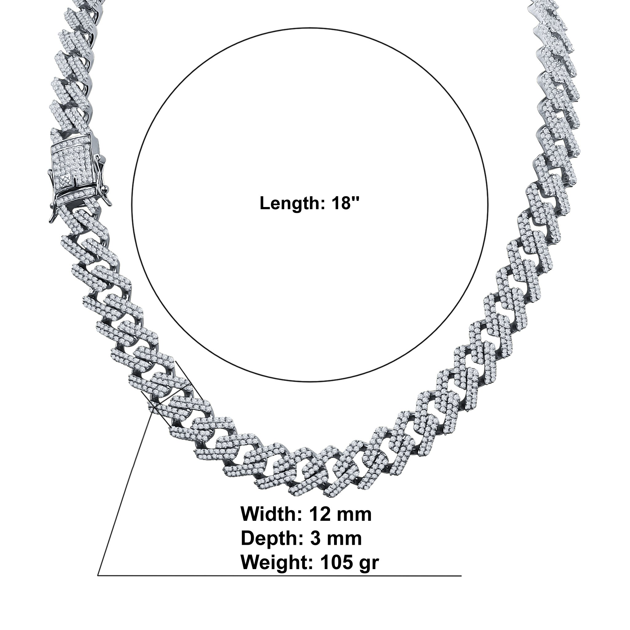 FLAGRANT 925 Silver Chain featuring a unique mosaic cut design with pearls and cubic zirconia, elegantly displayed.