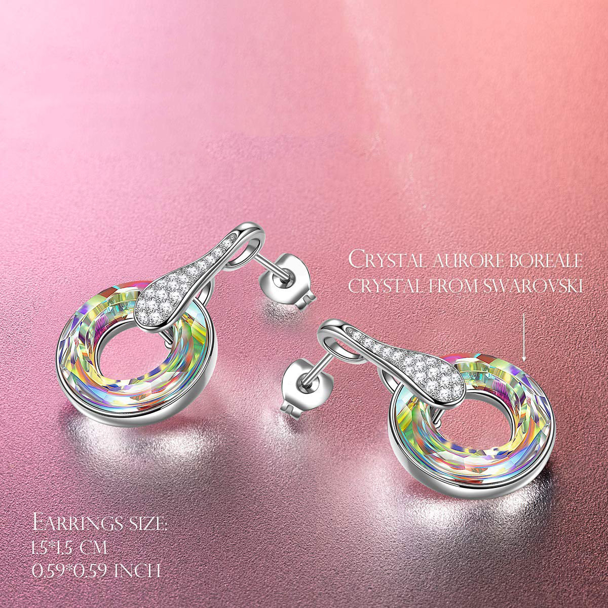 Flaming Phoenix Round Stone Pave Drop Earring featuring rhodium plating and lab-created cubic zircon stones, elegantly designed for comfort and style.