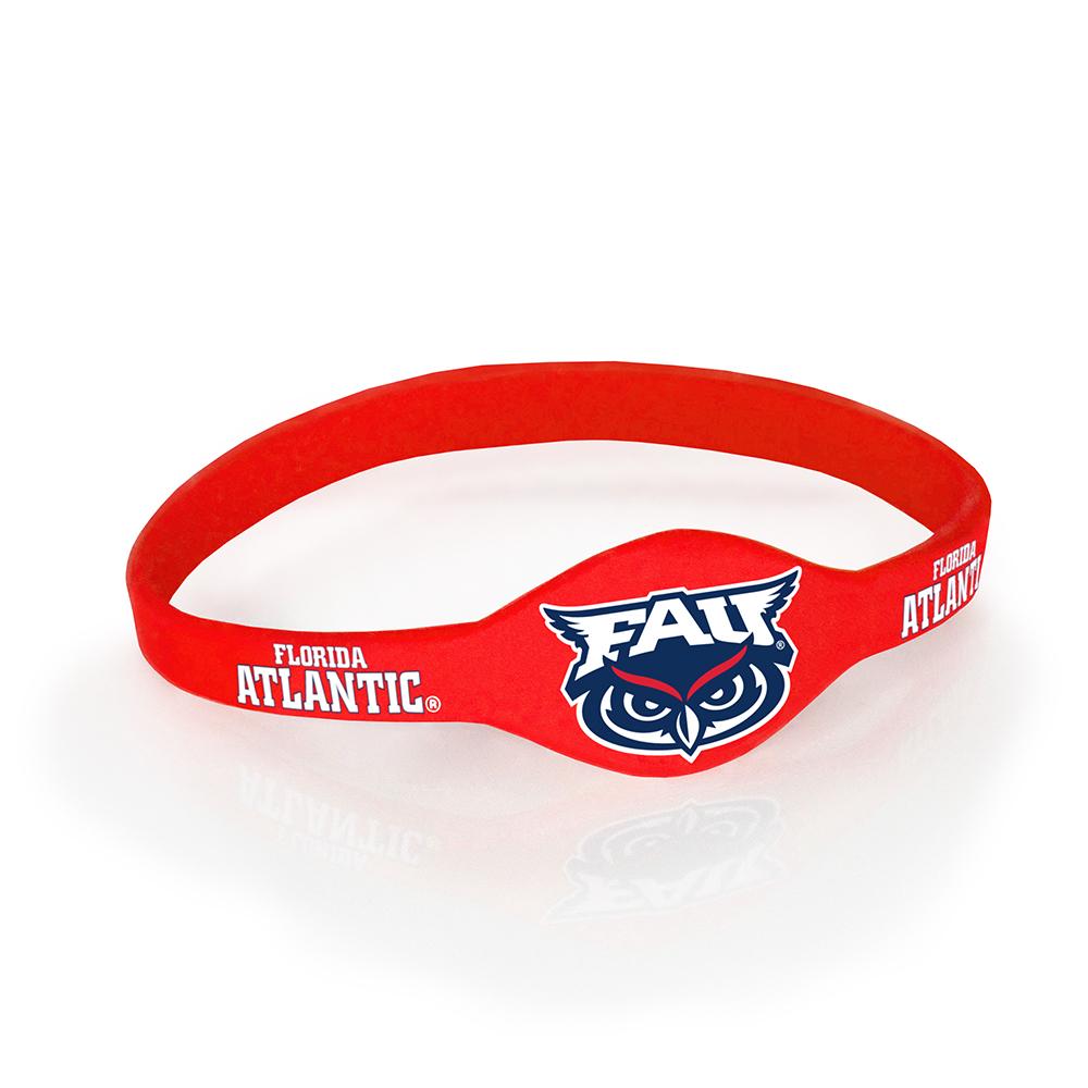 Florida Atlantic University silicone bracelet featuring the Owls logo, designed for comfort and durability.