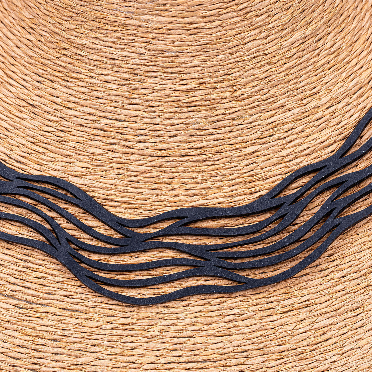 Flow Elegant Recycled Rubber Necklace showcasing a natural flowing pattern, handcrafted from reclaimed tyre inner tubes.