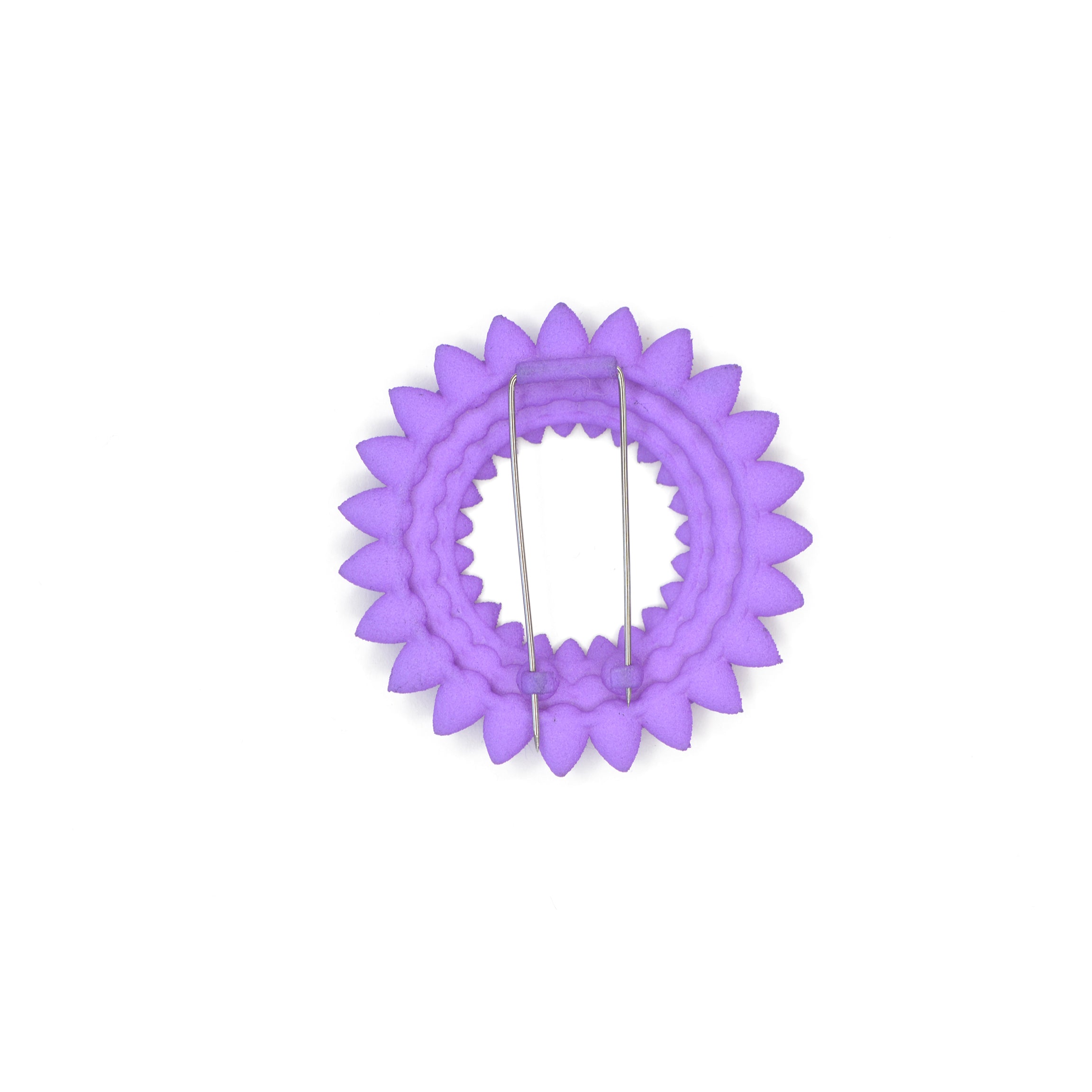 Dahlia Flower Brooch featuring vibrant colors and intricate design, made from 3D printed nylon with a stainless steel pin.