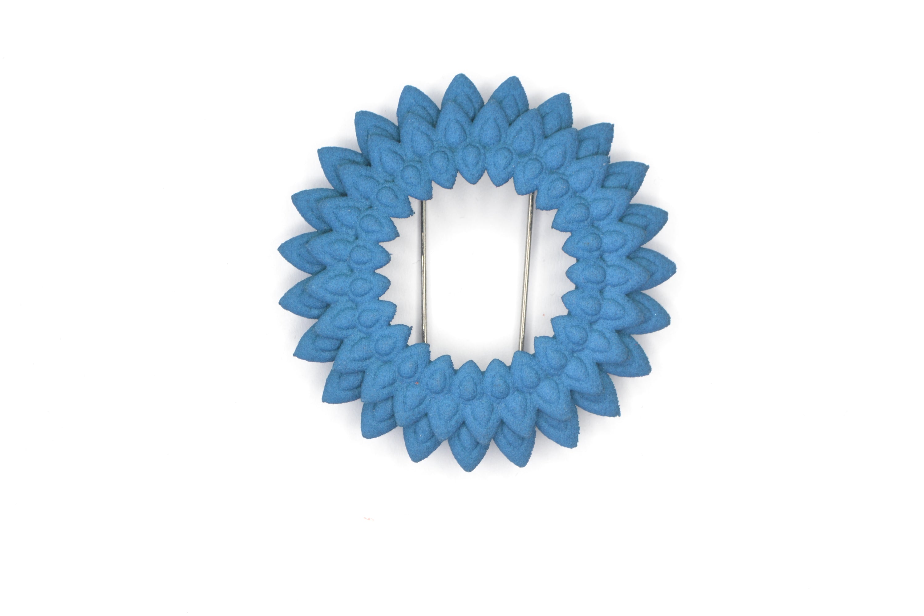 Dahlia Flower Brooch featuring vibrant colors and intricate design, made from 3D printed nylon with a stainless steel pin.