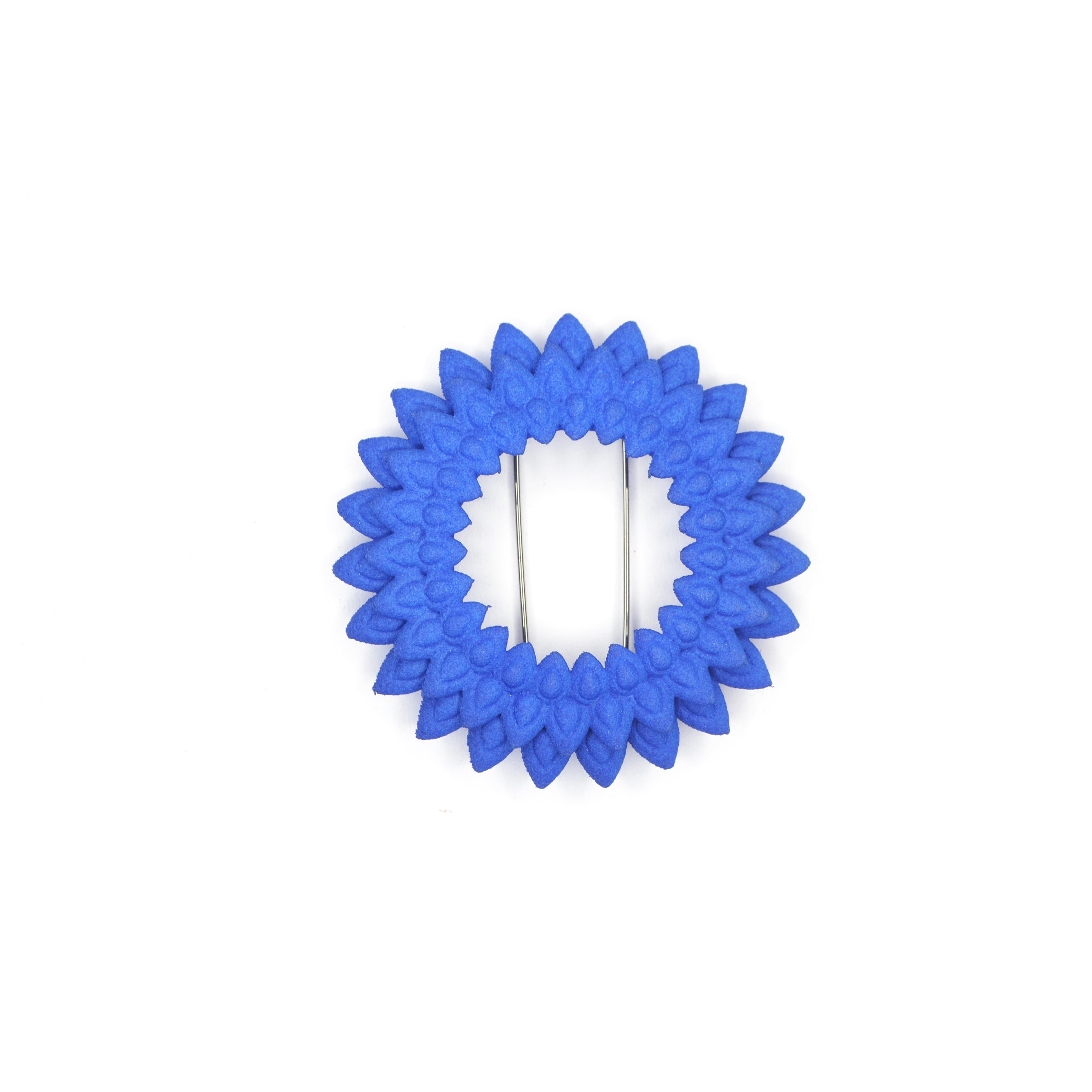 Dahlia Flower Brooch featuring vibrant colors and intricate design, made from 3D printed nylon with a stainless steel pin.