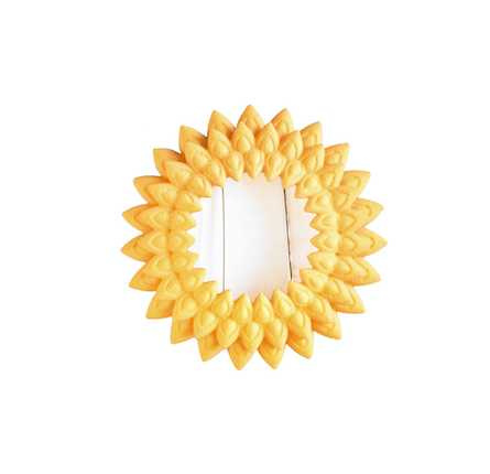 Dahlia Flower Brooch featuring vibrant colors and intricate design, made from 3D printed nylon with a stainless steel pin.