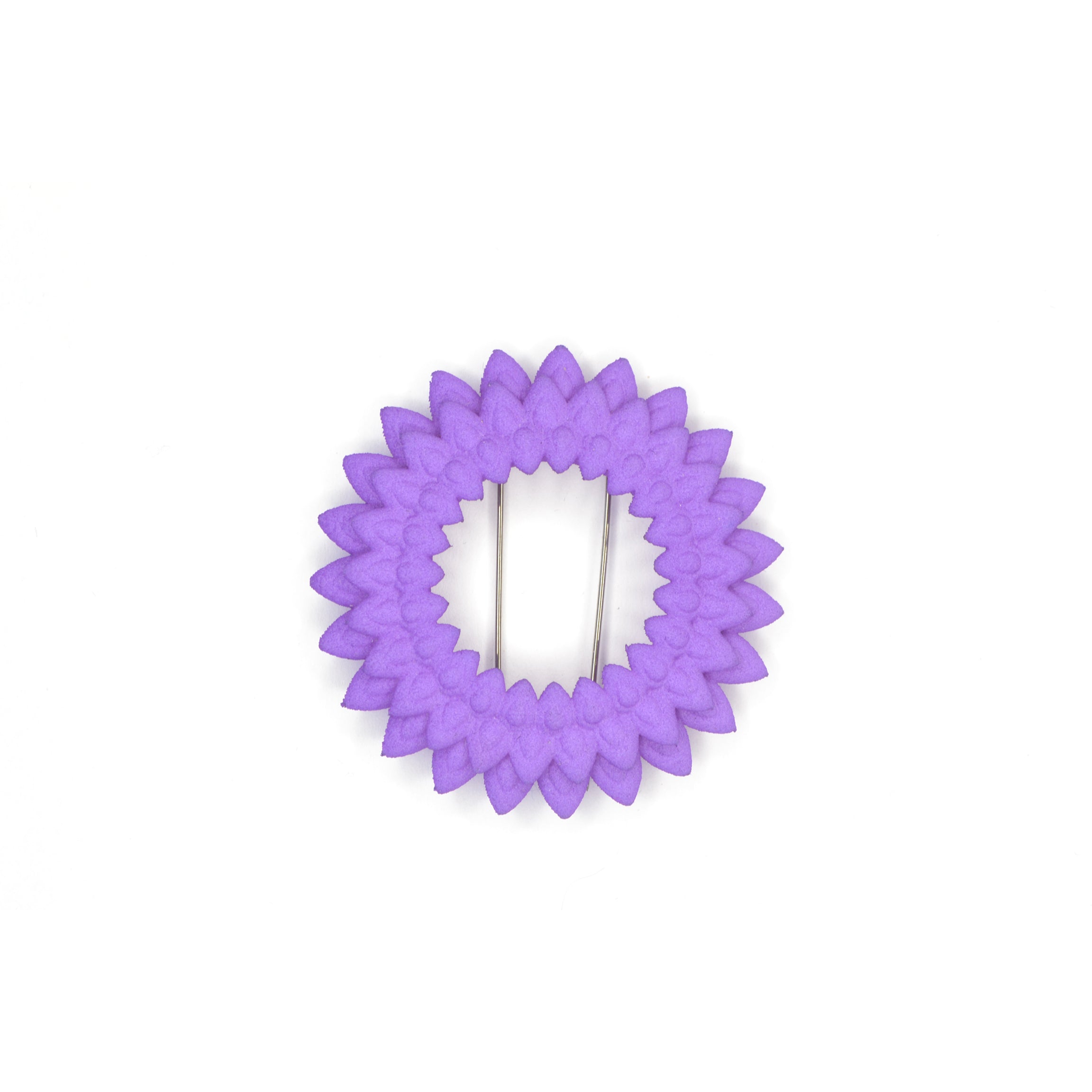 Dahlia Flower Brooch featuring vibrant colors and intricate design, made from 3D printed nylon with a stainless steel pin.