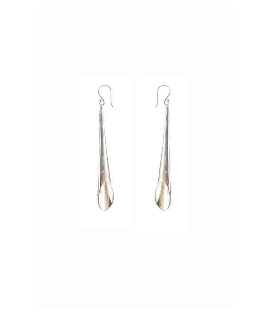 Elegant Flute Earrings in gold and silver finishes, showcasing their unique design and hypoallergenic materials.