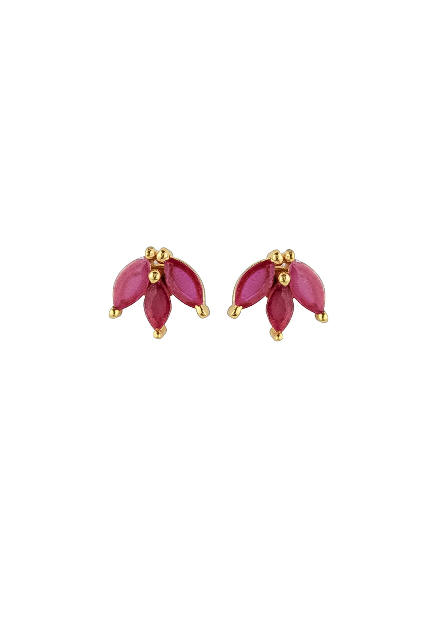 Elegant Fontana Earrings featuring 18K gold plating and three marquise-cut zirconia stones, perfect for sensitive ears.