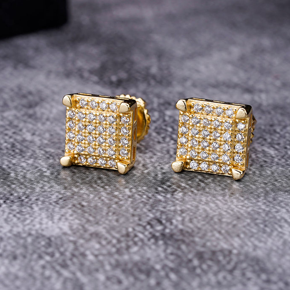 A pair of FORTUNATUS sterling silver earrings featuring cubic zircon stones, elegantly designed for a refined look.