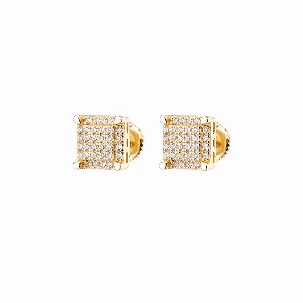 A pair of FORTUNATUS sterling silver earrings featuring cubic zircon stones, elegantly designed for a refined look.