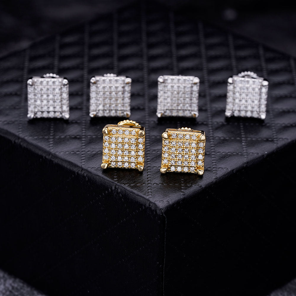 A pair of FORTUNATUS sterling silver earrings featuring cubic zircon stones, elegantly designed for a refined look.