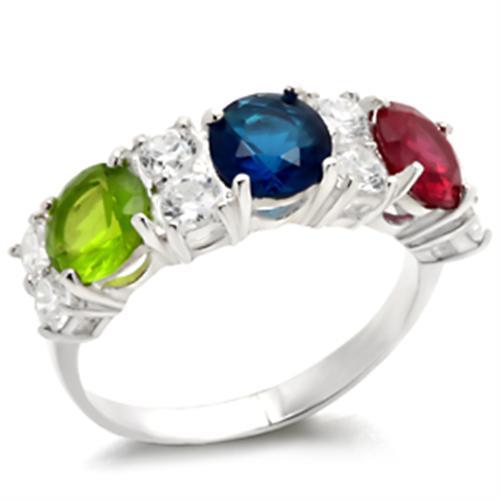 Fox Cocktail Ring made of 925 sterling silver featuring AAA multi-color CZ stones, showcasing a high-polished finish.