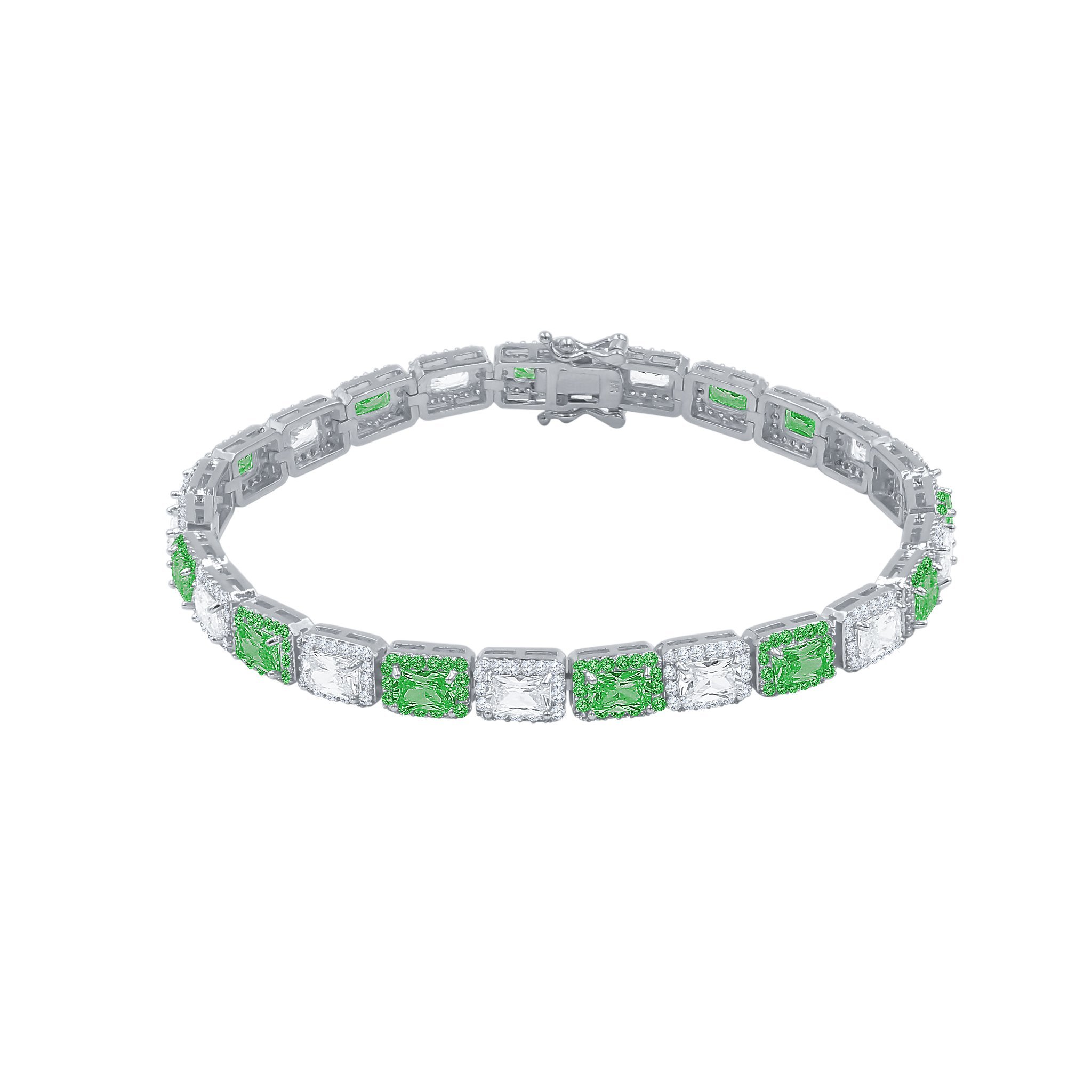 FOXY 6MM Square Tennis Bracelet featuring AAA cubic zirconia stones set in solid brass, elegantly designed for stylish wear.