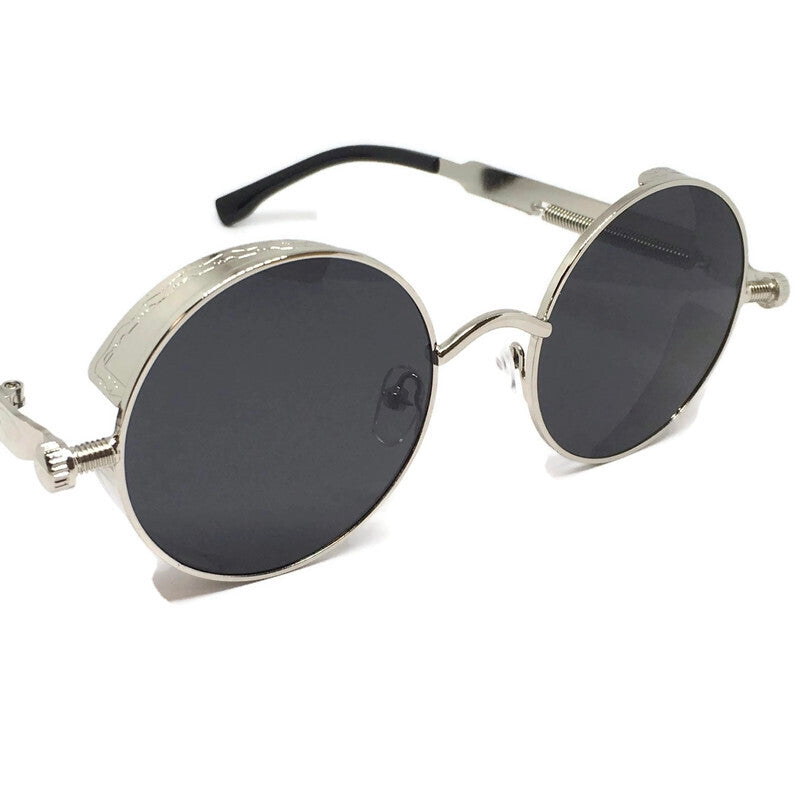 Framed Black x Silver Sunglasses featuring a stylish design with metal and acrylic materials, perfect for unisex wear.