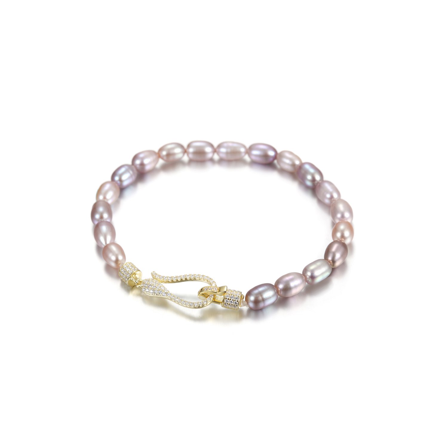 A stunning Freshwater Pearl Bracelet made from real pearls and hypo-allergenic sterling silver, elegantly displayed on a soft background.