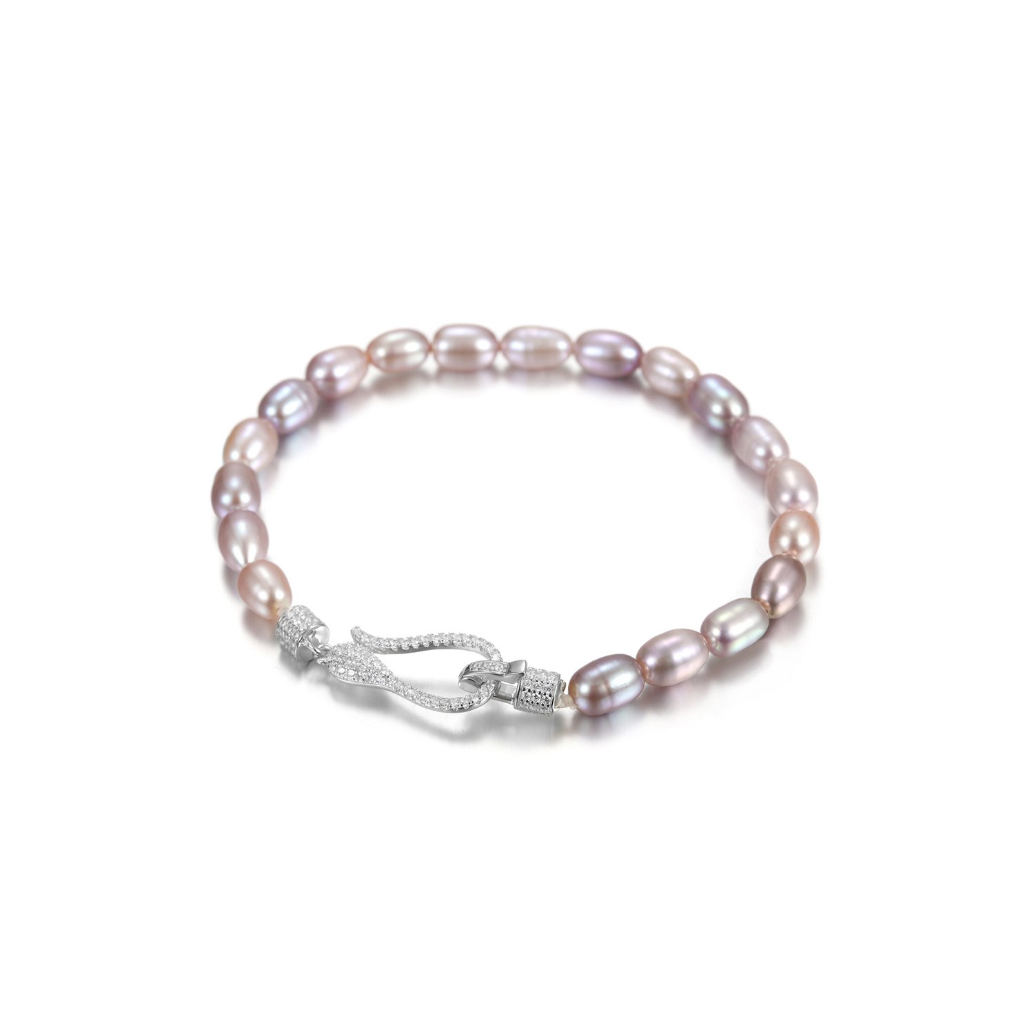 A stunning Freshwater Pearl Bracelet made from real pearls and hypo-allergenic sterling silver, elegantly displayed on a soft background.