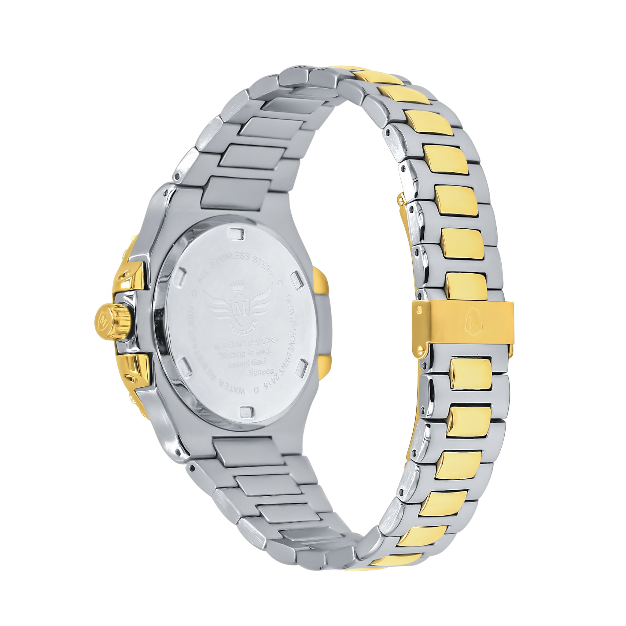 GAYLORD Automatic Steel Watch featuring a CZ stone dial and stainless steel band, showcasing luxury and elegance.