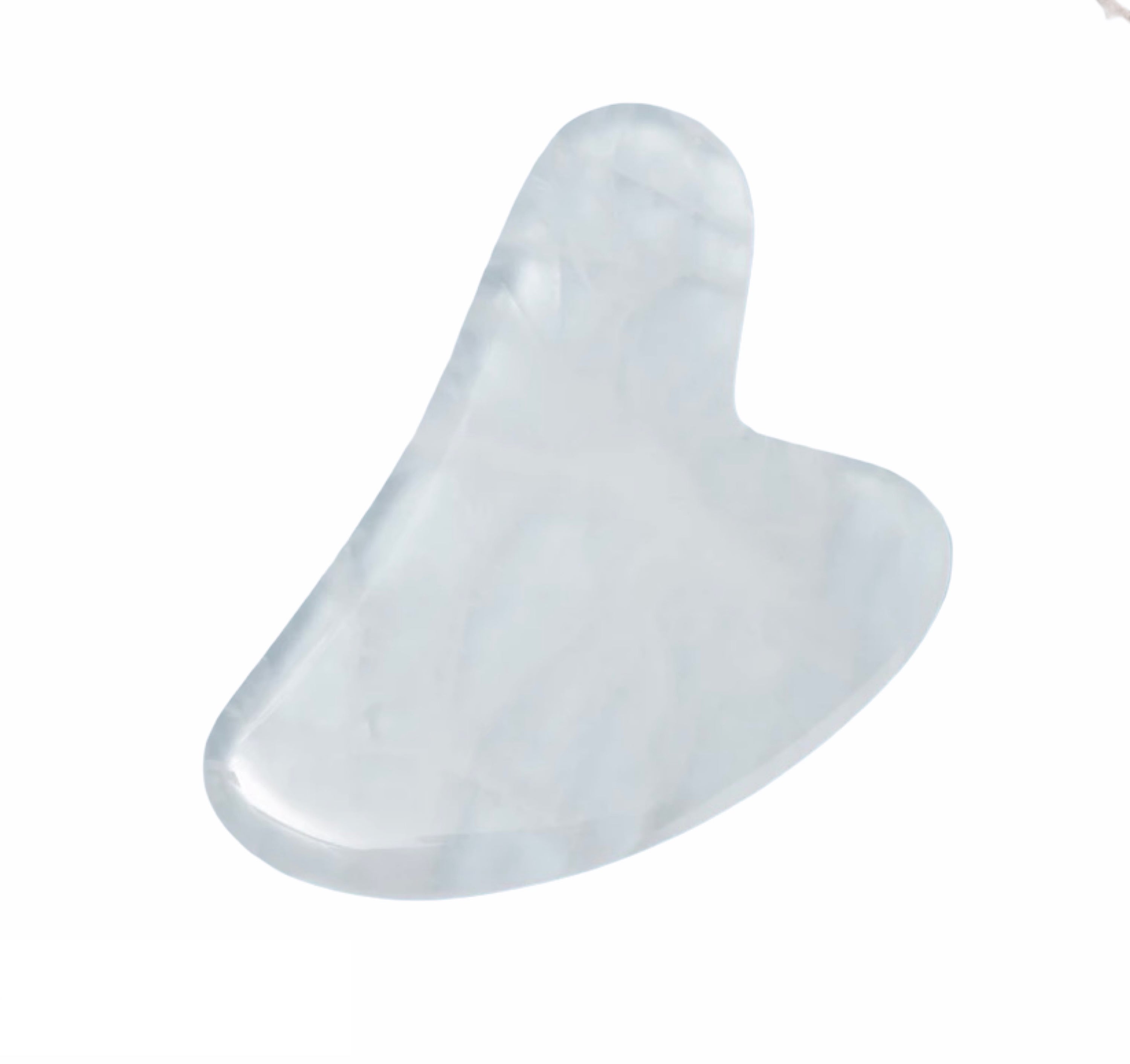 Gemstone Gua Sha Facial Tool in jade, designed for facial massage and skincare enhancement.