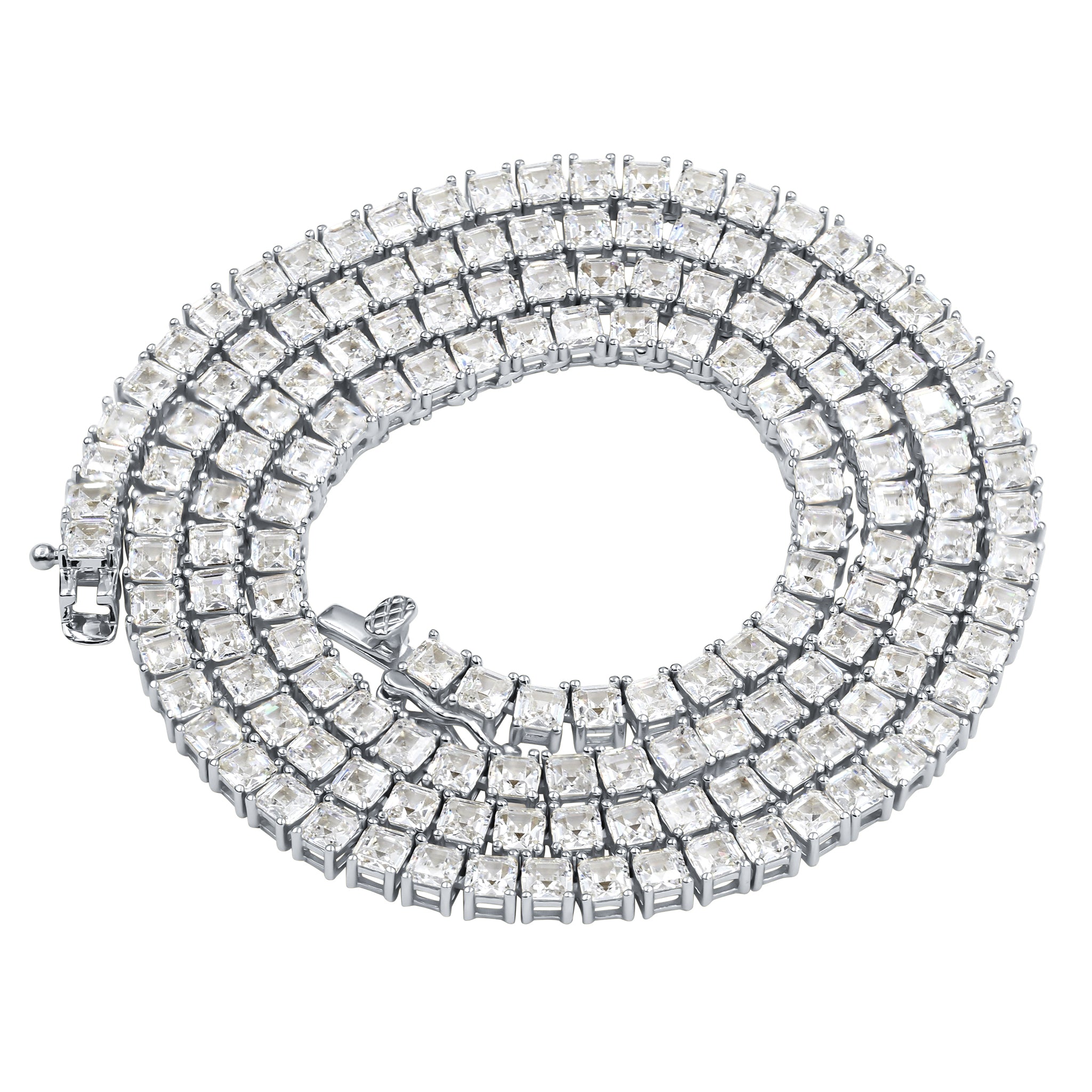 Gemmy Sterling Silver 5mm Chain featuring cubic zirconia stones, 20-inch length, and premium quality craftsmanship.