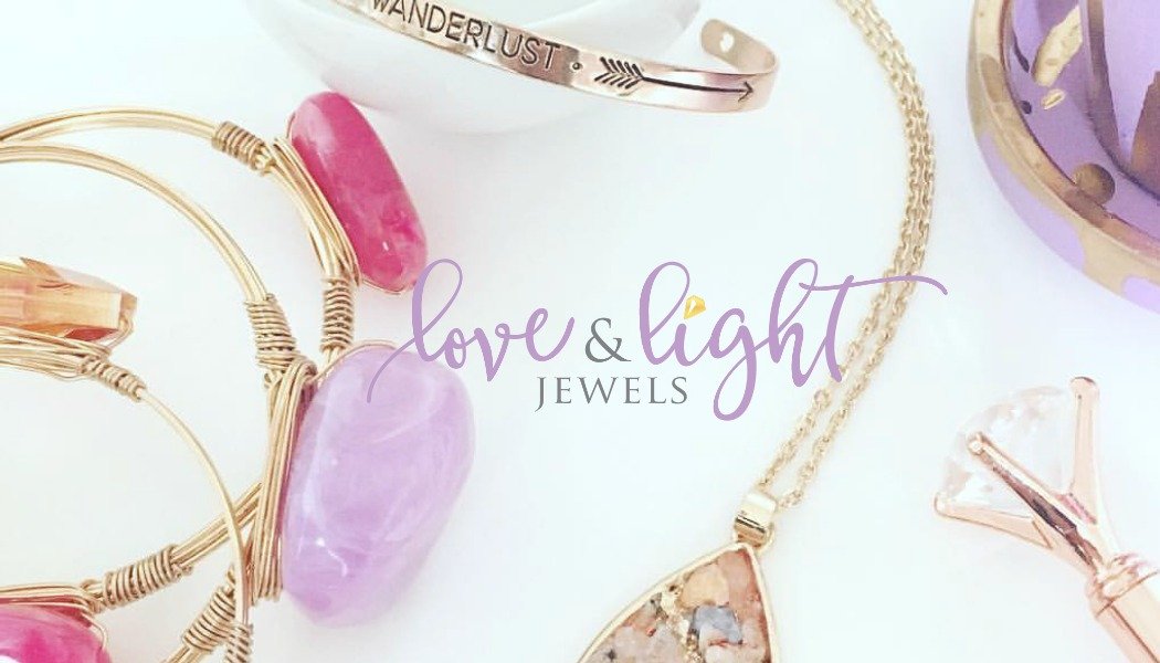 Love & Light Jewels gift card displayed on a stylish background, showcasing its elegant design.