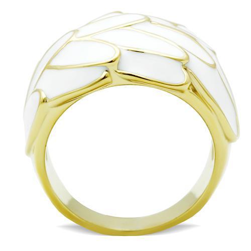 GL005 IP Gold Brass Ring with a sleek design, showcasing its luxurious ion plating finish and lightweight construction.