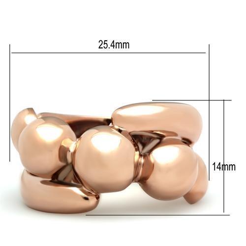 GL158 IP Rose Gold Brass Ring with a sleek, minimalist design and no stone, showcasing its elegant ion plating finish.