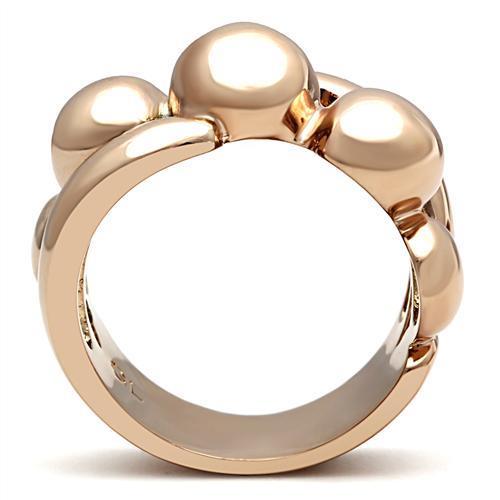 GL158 IP Rose Gold Brass Ring with a sleek, minimalist design and no stone, showcasing its elegant ion plating finish.