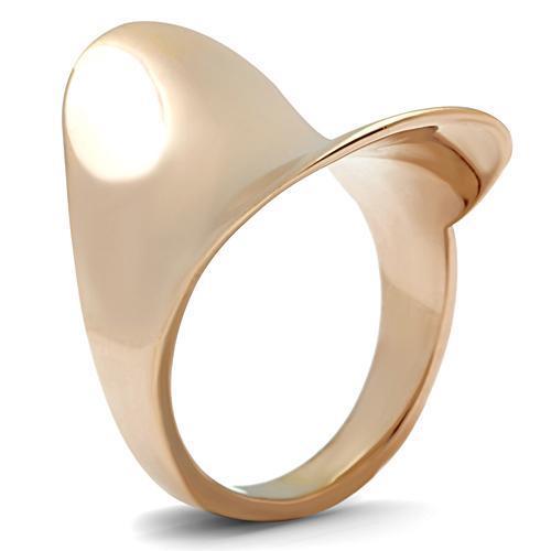 GL207 IP Rose Gold Brass Ring with a minimalist design, showcasing its elegant finish and lightweight structure.