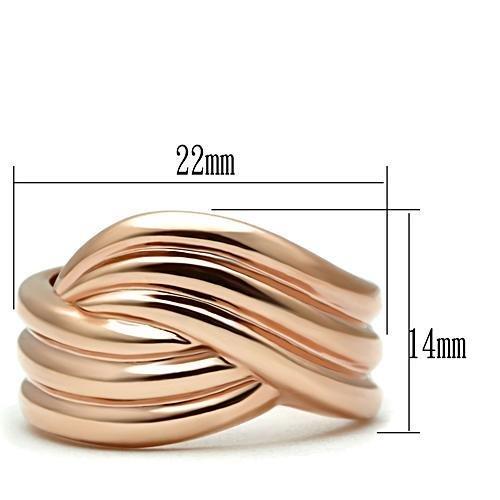 GL209 IP Rose Gold Brass Ring with a smooth finish, showcasing its elegant design and lightweight structure, perfect for everyday wear.