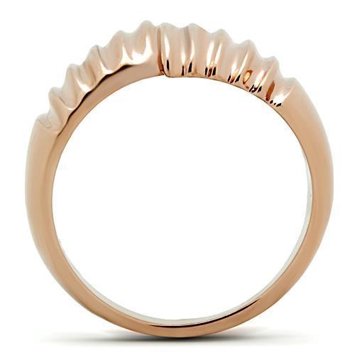 GL212 IP Rose Gold Brass Ring with a minimalist design, showcasing its elegant ion plating finish and lightweight structure.