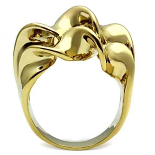 GL288 IP Gold Brass Ring with a sleek, minimalist design, showcasing its luxurious ion plating finish and lightweight structure.