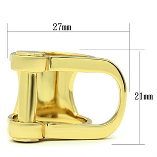 GL280 IP Gold Brass Ring with a sleek design, showcasing its luxurious ion plating finish and lightweight structure.