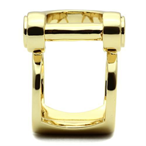 GL280 IP Gold Brass Ring with a sleek design, showcasing its luxurious ion plating finish and lightweight structure.