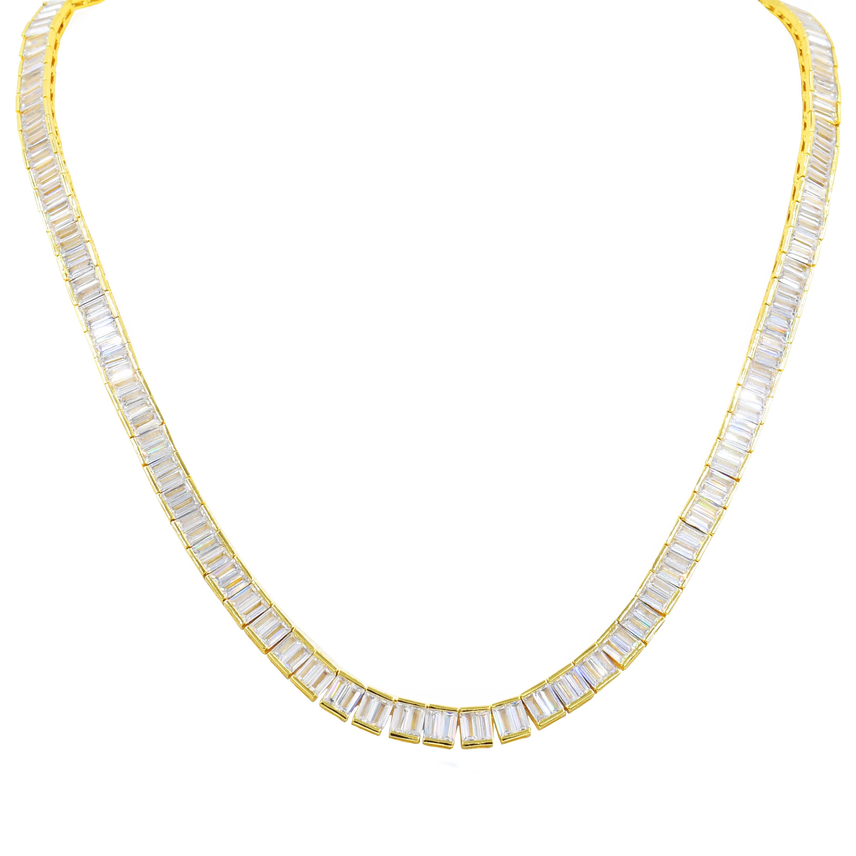 GLAMOROUS Square Tennis Chain featuring AAA Cubic Zircon stones, available in Rhodium and Gold plating, showcasing a modern square design.