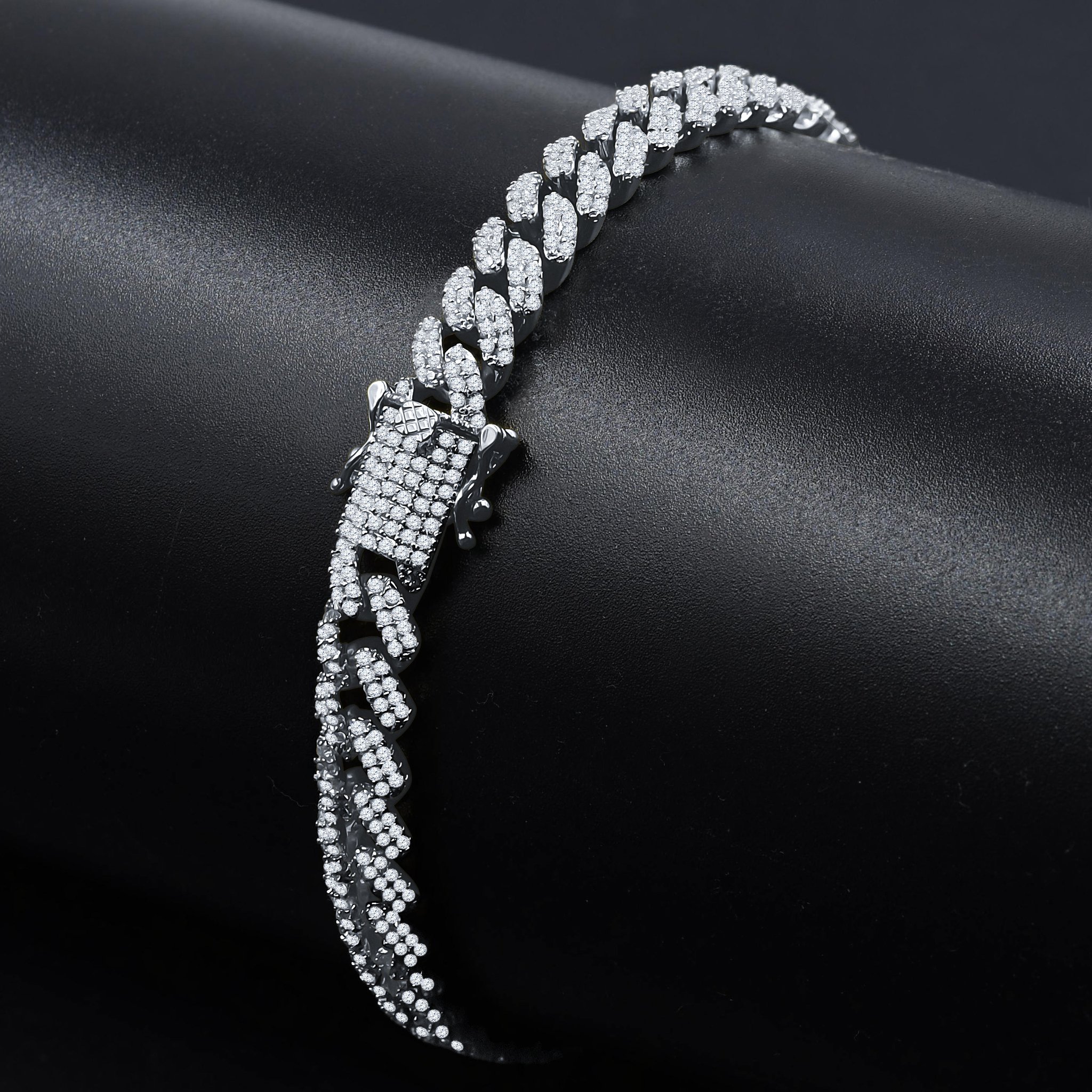 GLINT Miami Cuban Anklet featuring a dazzling Cuban link design with Grade AAA Cubic Zircon, available in brass metal.