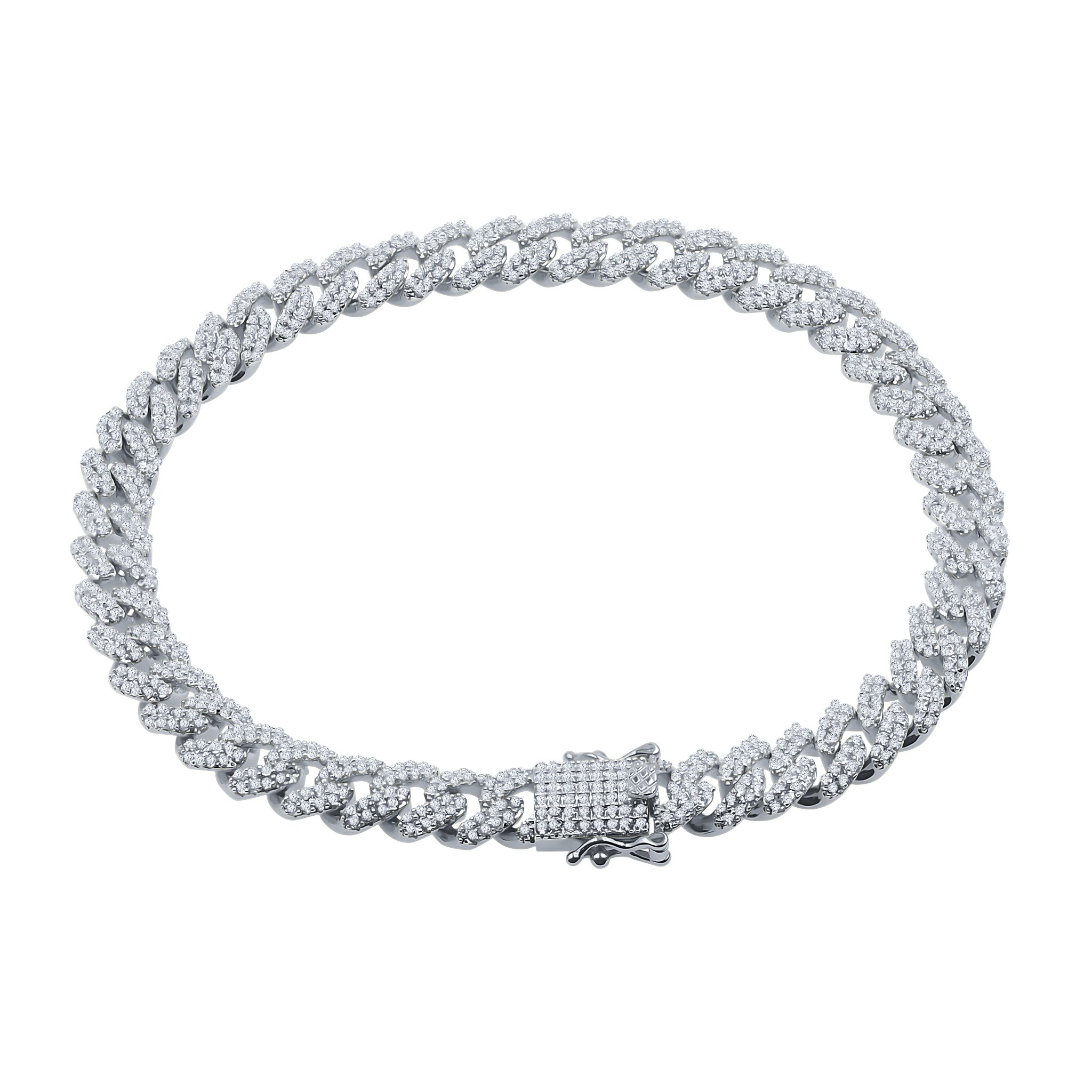 GLINT Miami Cuban Anklet featuring a dazzling Cuban link design with Grade AAA Cubic Zircon, available in brass metal.