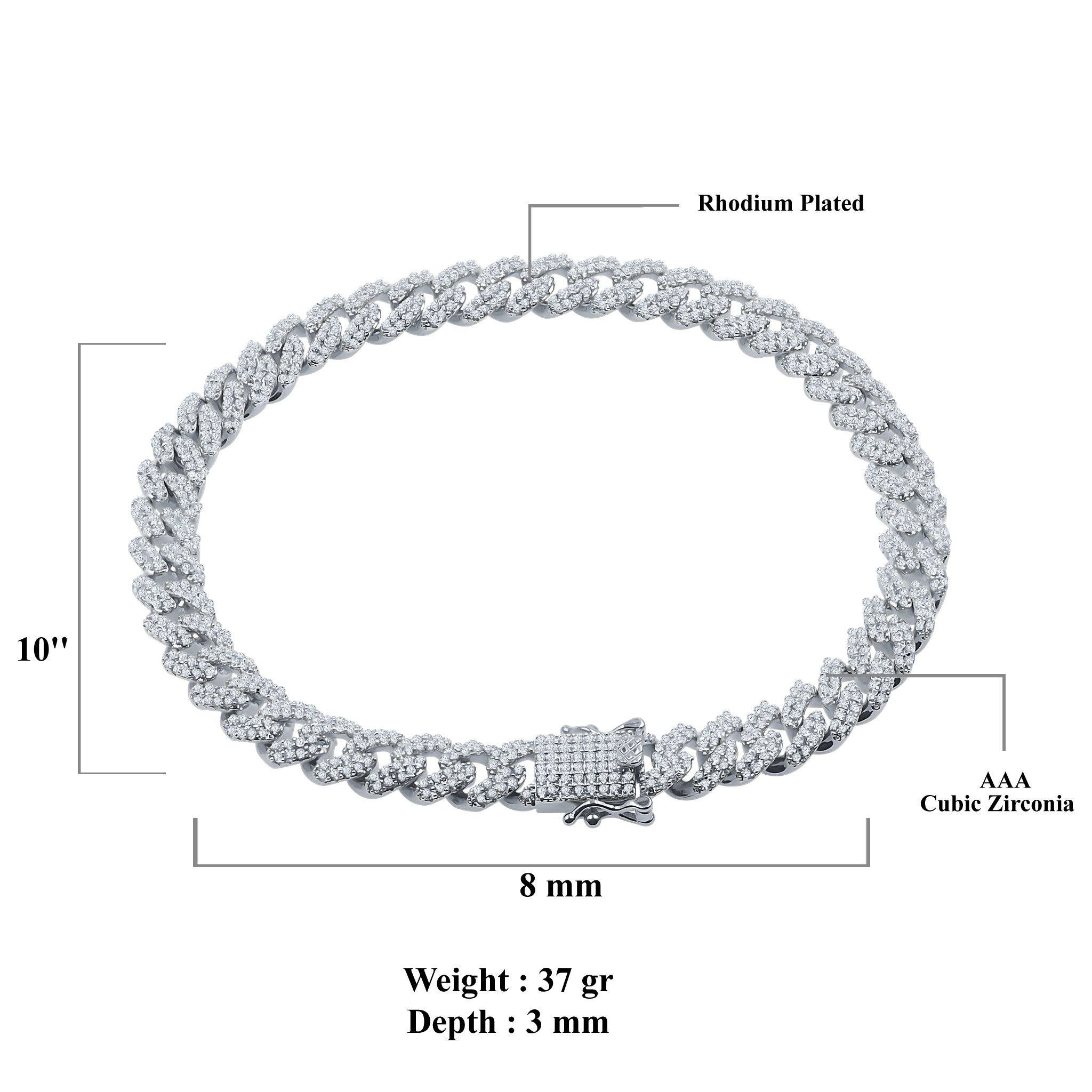 GLINT Miami Cuban Anklet featuring a dazzling Cuban link design with Grade AAA Cubic Zircon, available in brass metal.