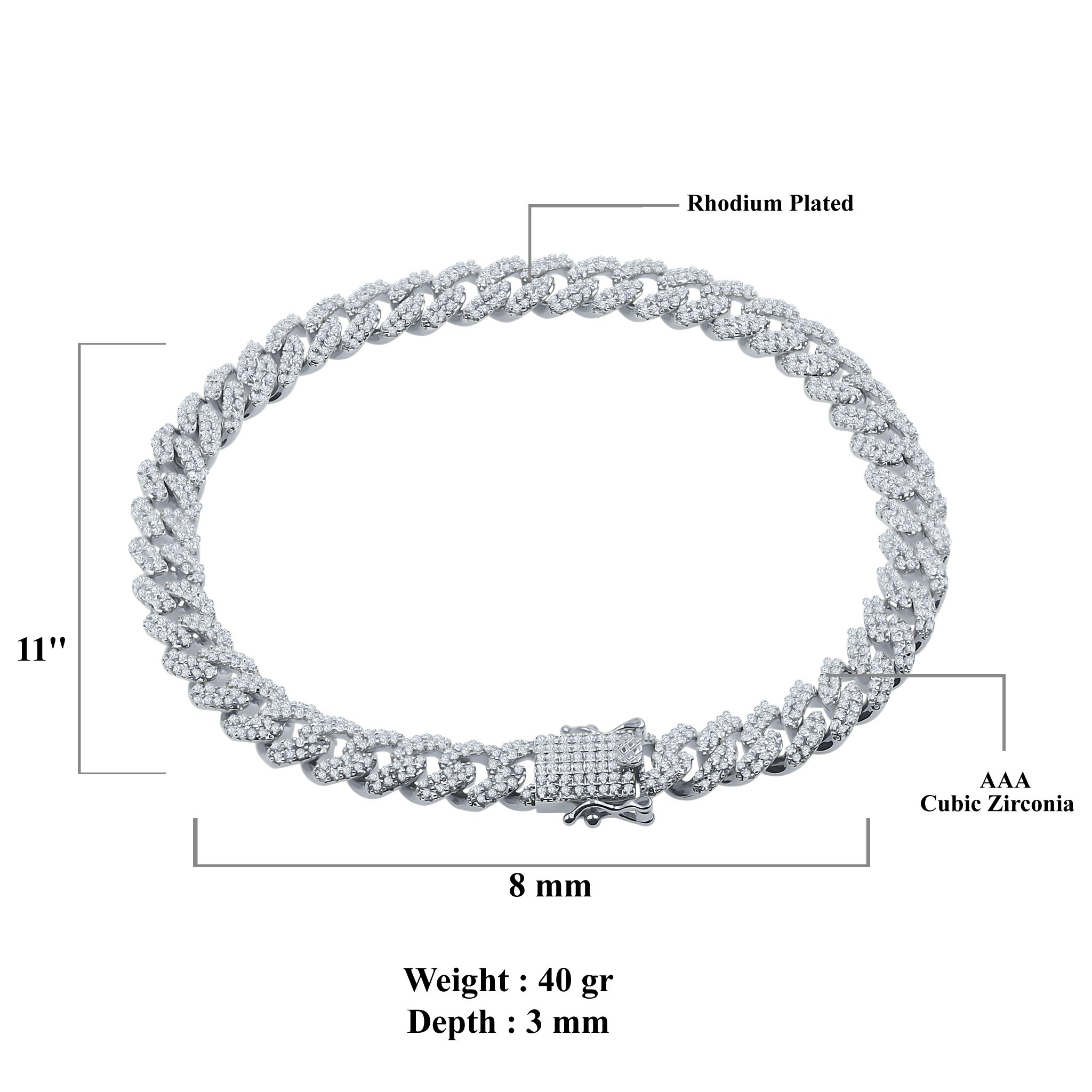 GLINT Miami Cuban Anklet featuring a dazzling Cuban link design with Grade AAA Cubic Zircon, available in brass metal.