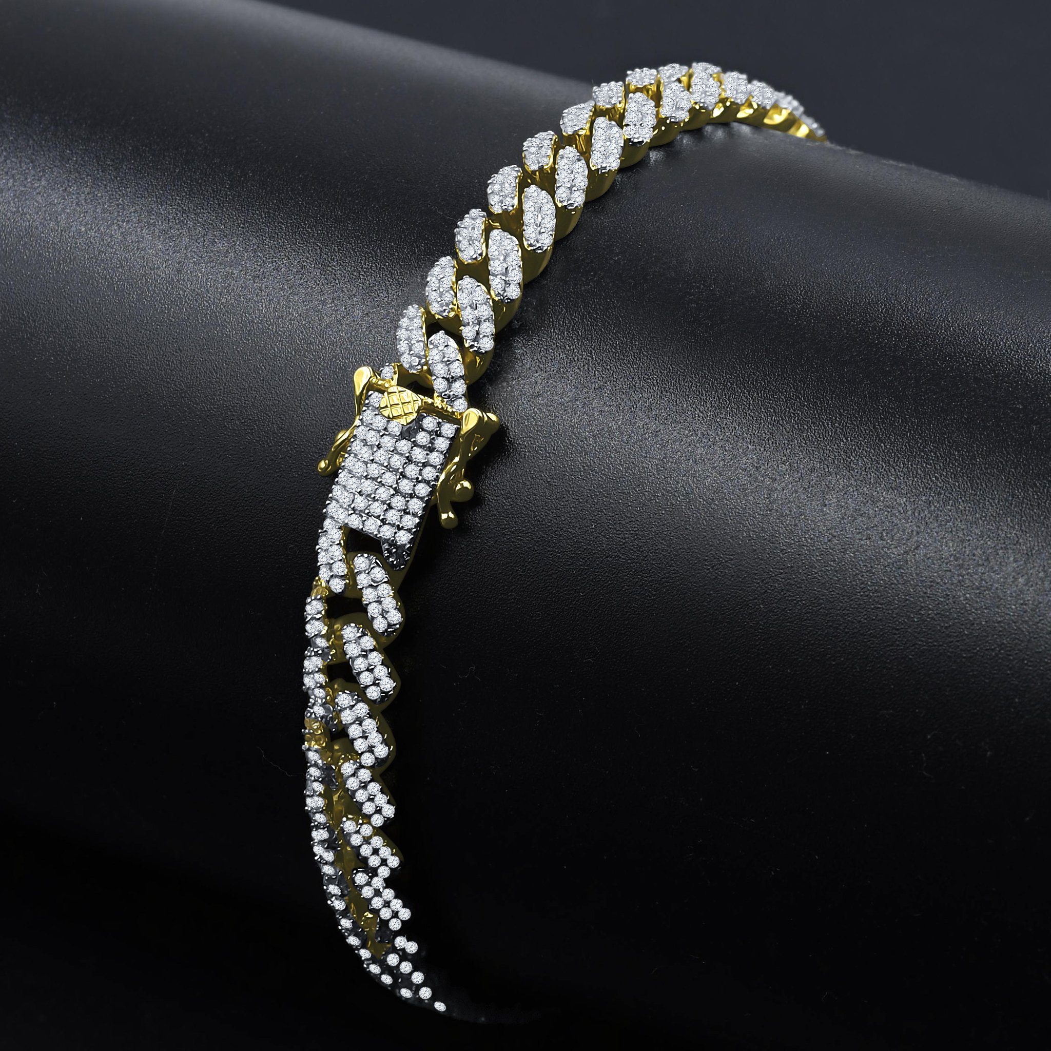 Glint Miami Cuban Anklet showcasing vibrant colors and intricate design, made from brass with Grade AAA Cubic Zircon.