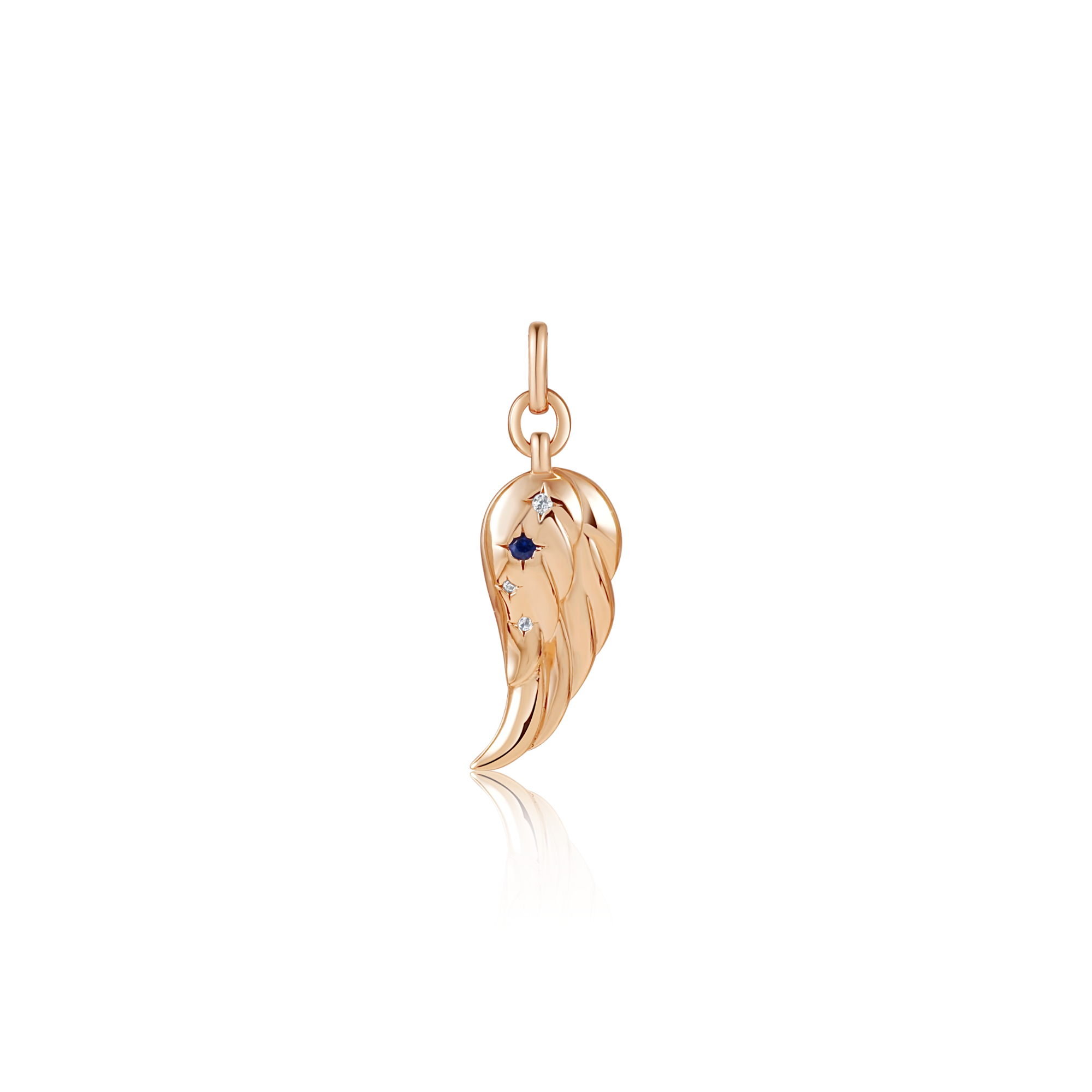 Gold Angel Wing Charm showcasing intricate design and elegant craftsmanship, symbolizing protection and remembrance.